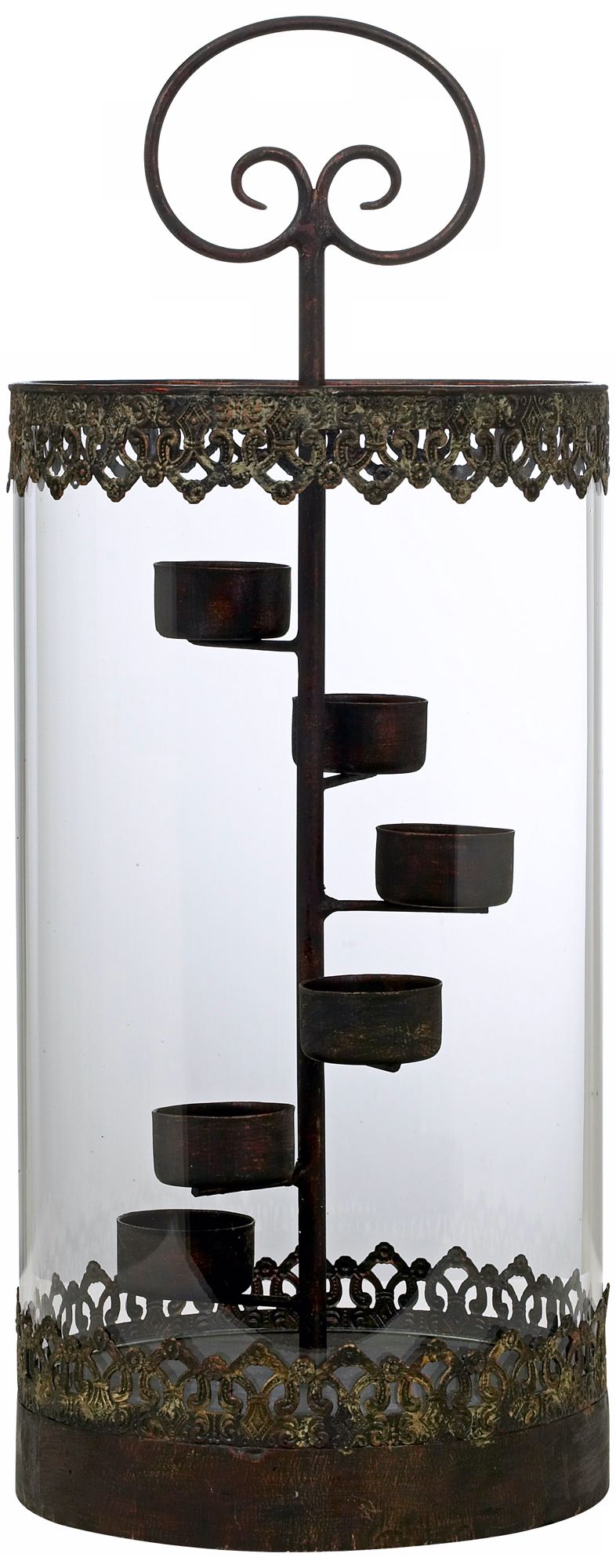 Spiral Terrarium Metal and Glass Tealight Holder