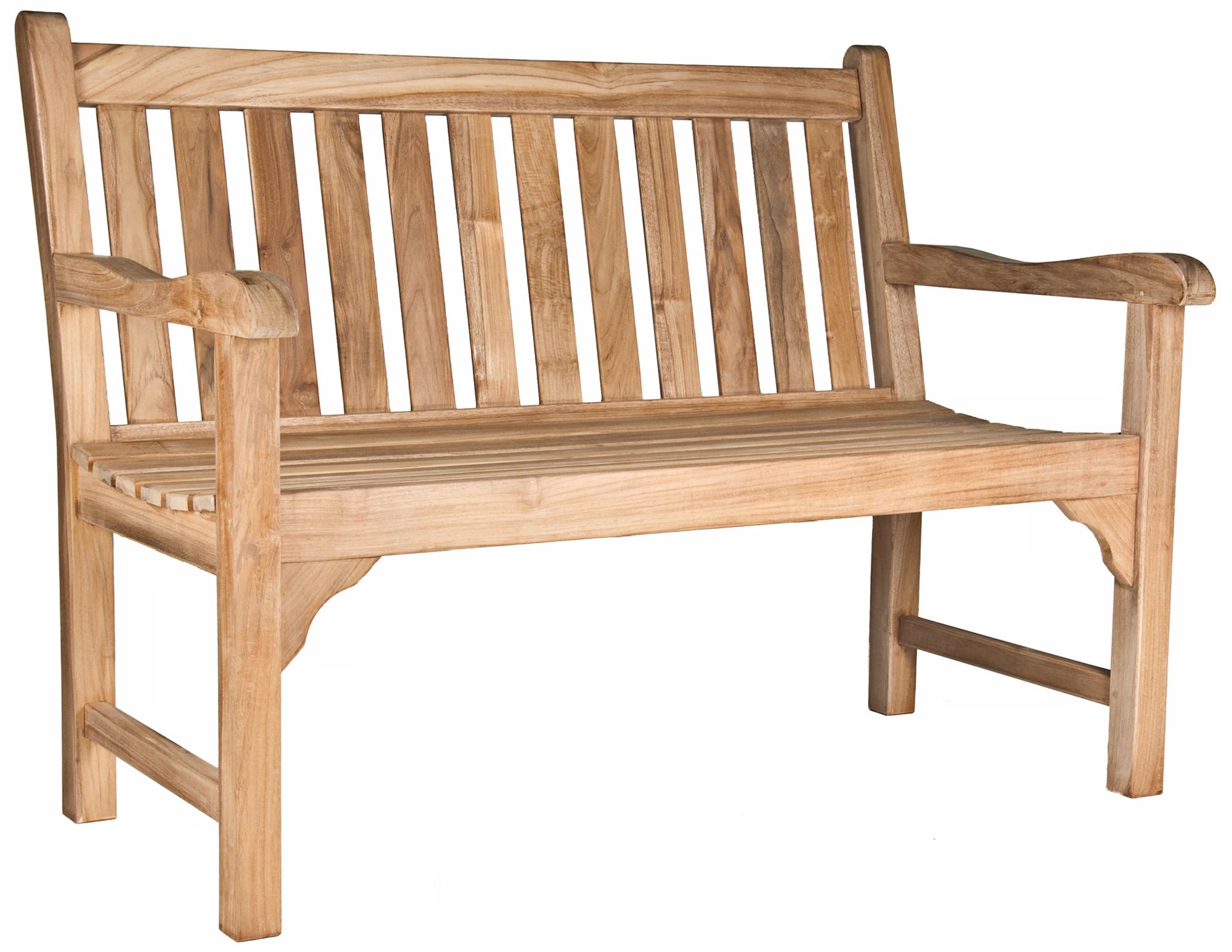 London Teak Wood 4 Foot Wide Outdoor Bench