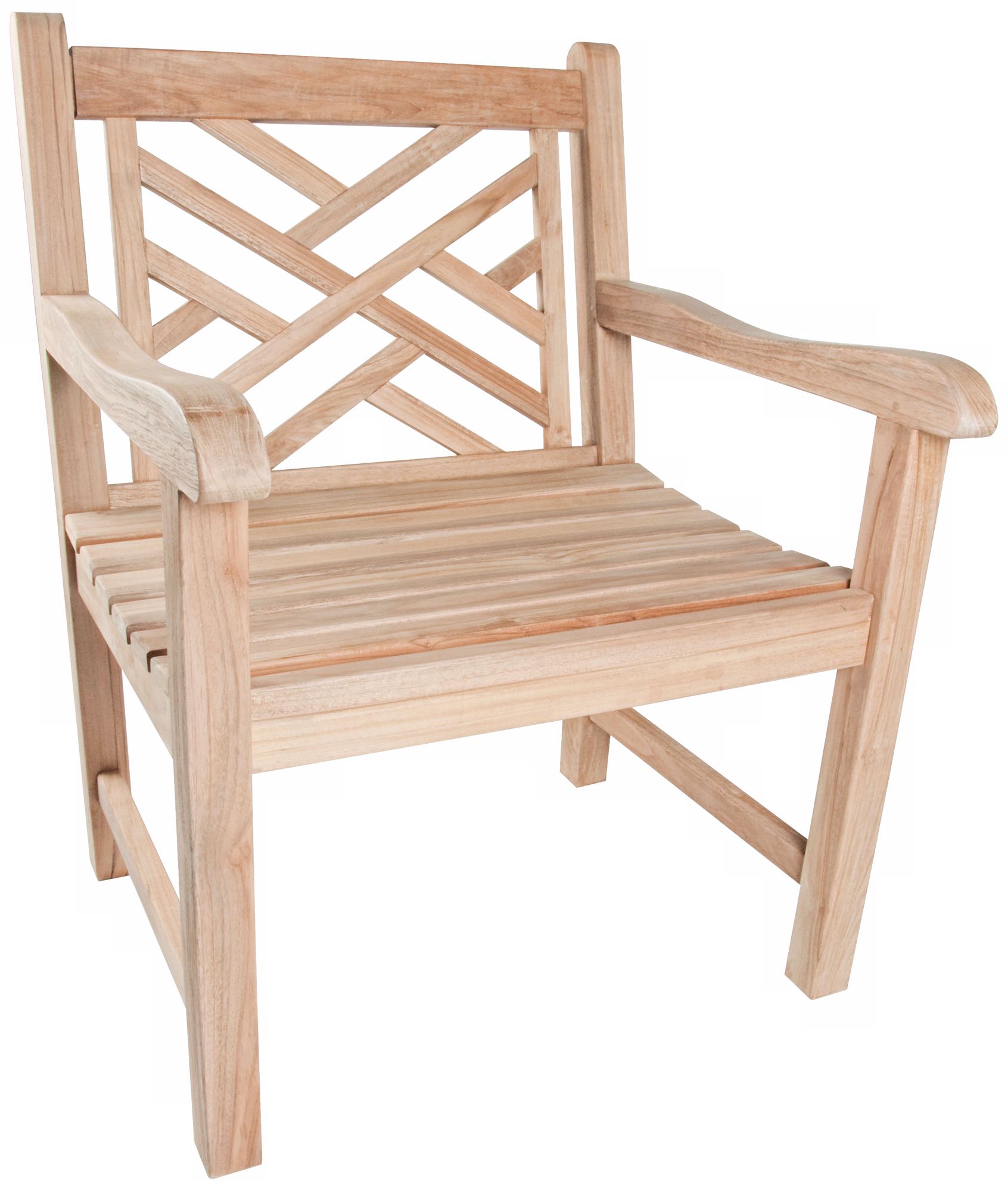 Chippendale Teak Wood Outdoor Armchair