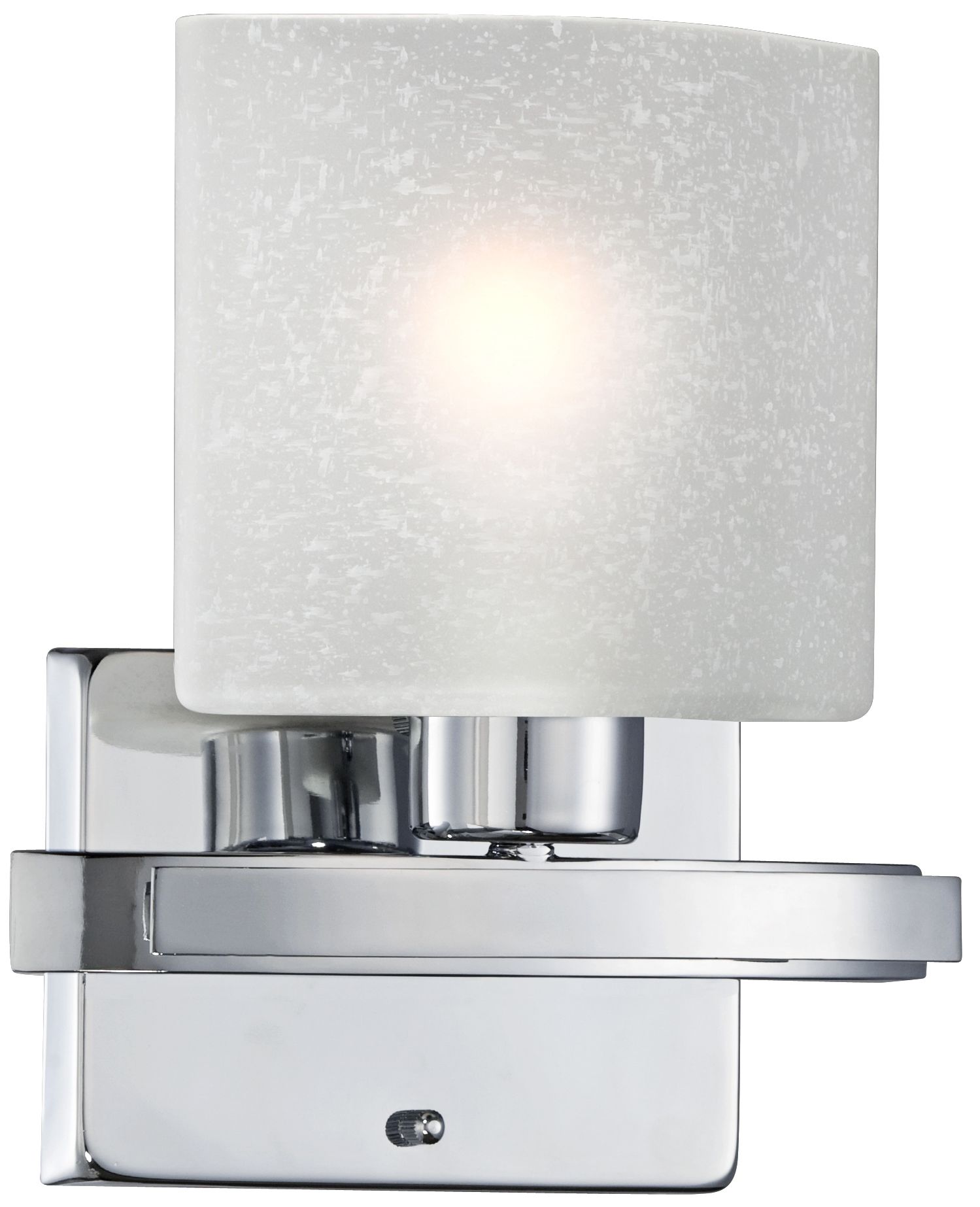 Possini White Linen Glass Chrome 8 1/2" Wide Bath Light