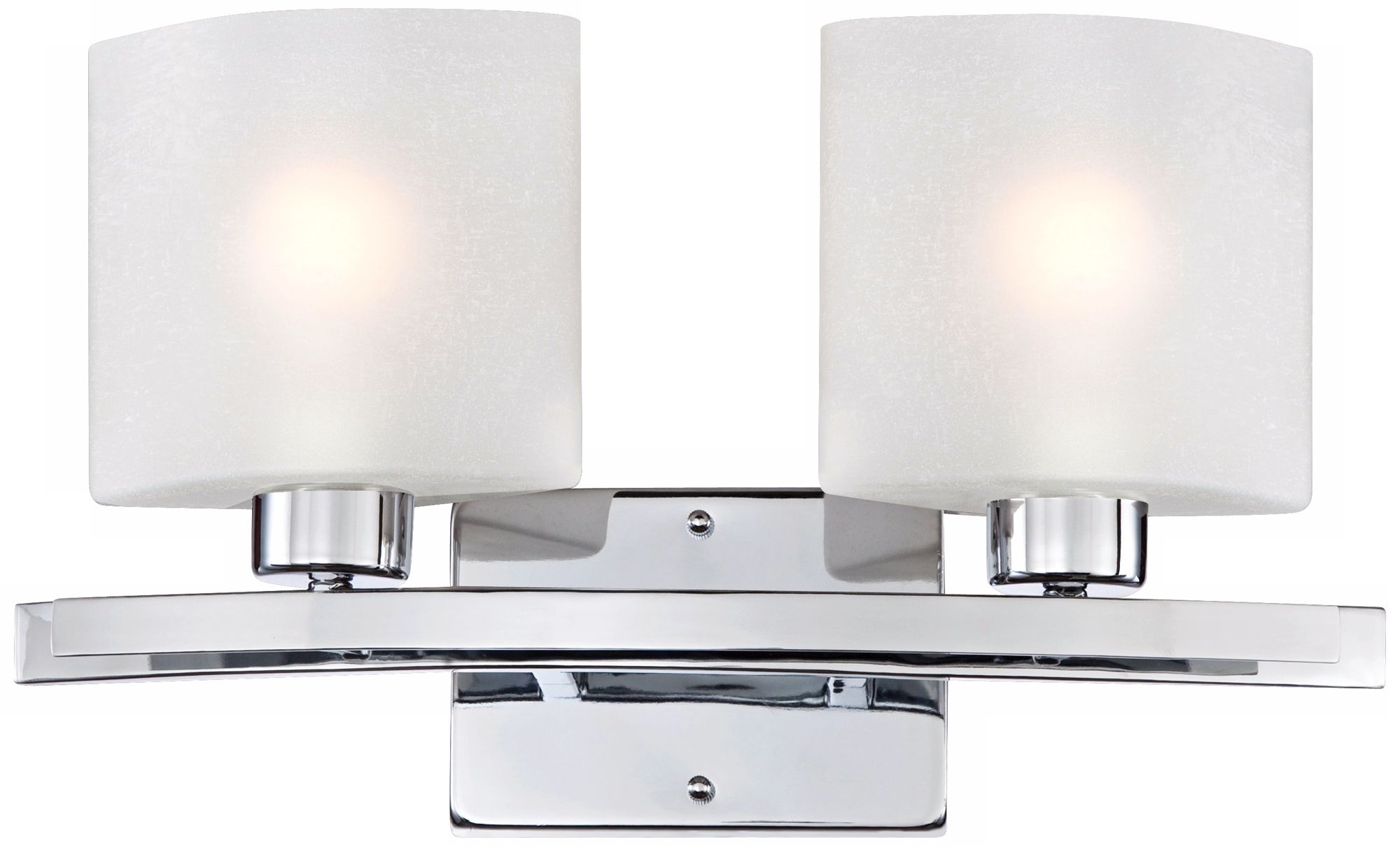 Possini White Linen Glass Chrome 17" Wide Bath Light