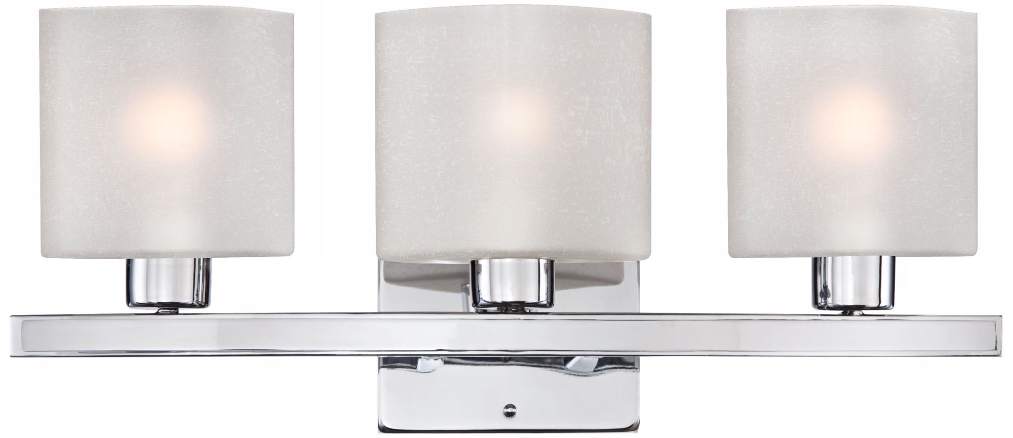 Possini White Linen Glass Chrome 23 1/2" Wide Bath Light