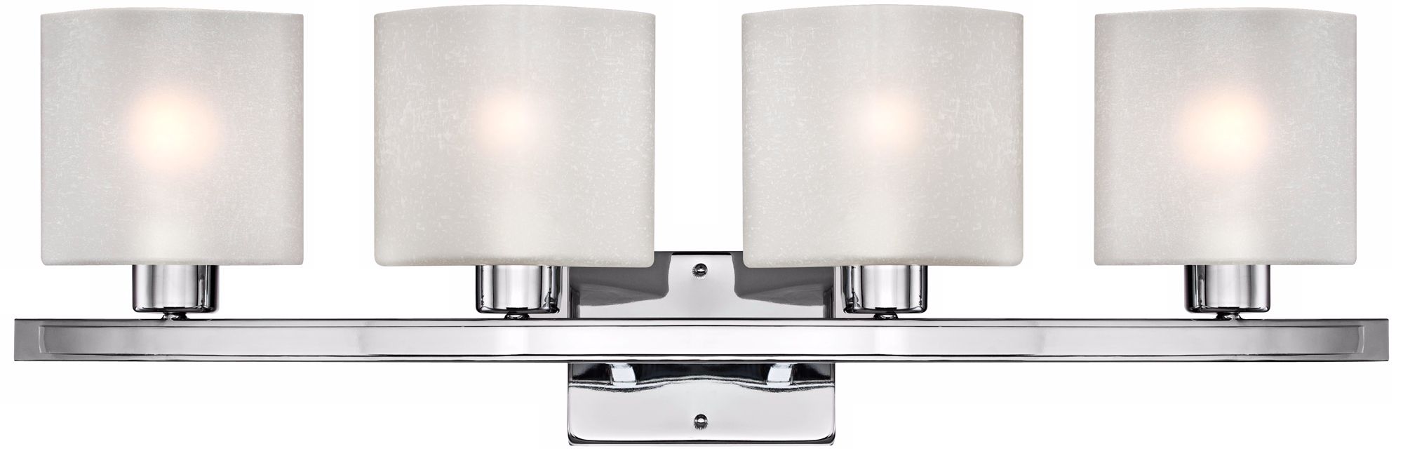 Possini White Linen Glass Chrome 32" Wide Bath Light