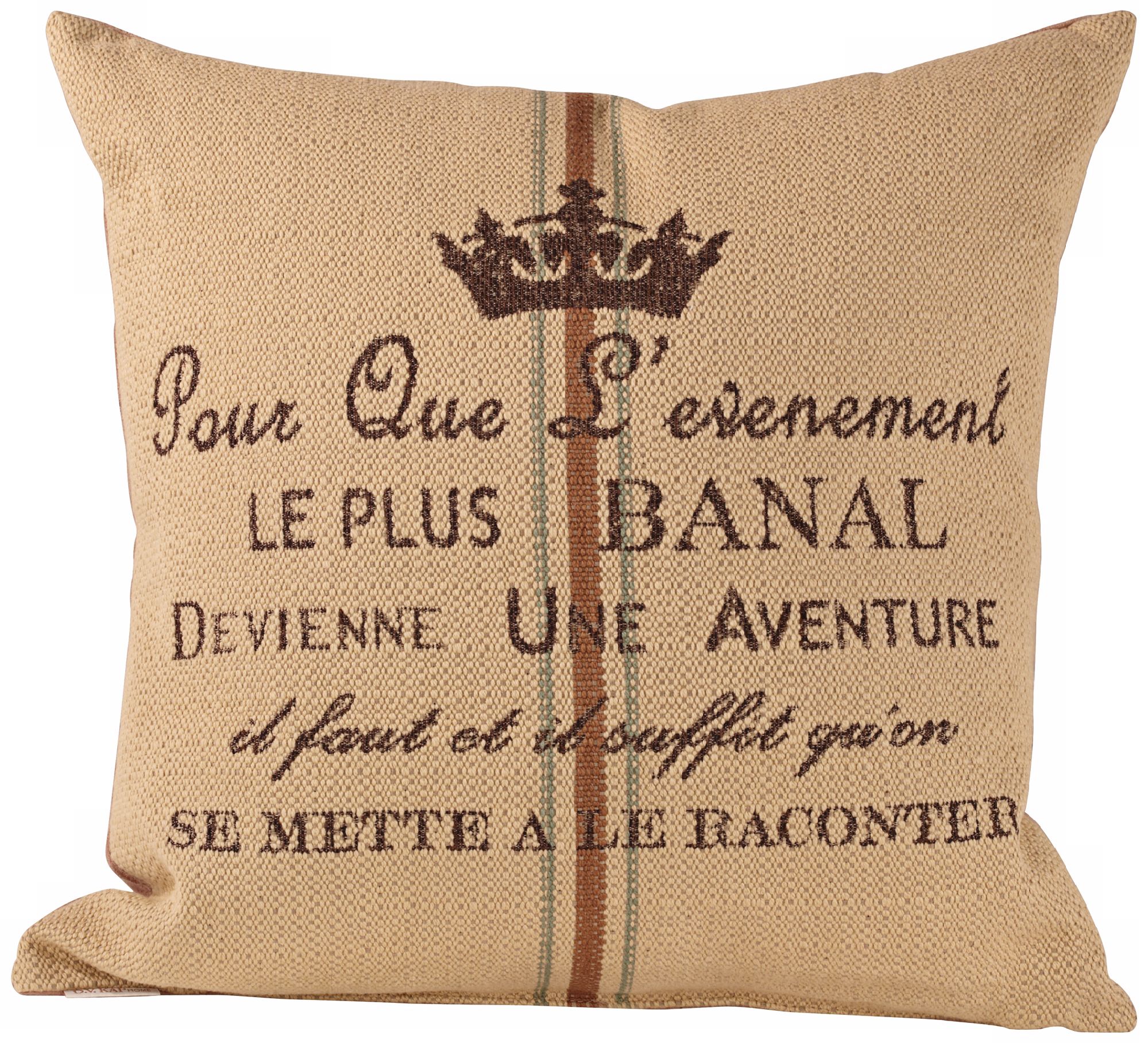 Aventure Tan Down 20" Square Throw Pillow