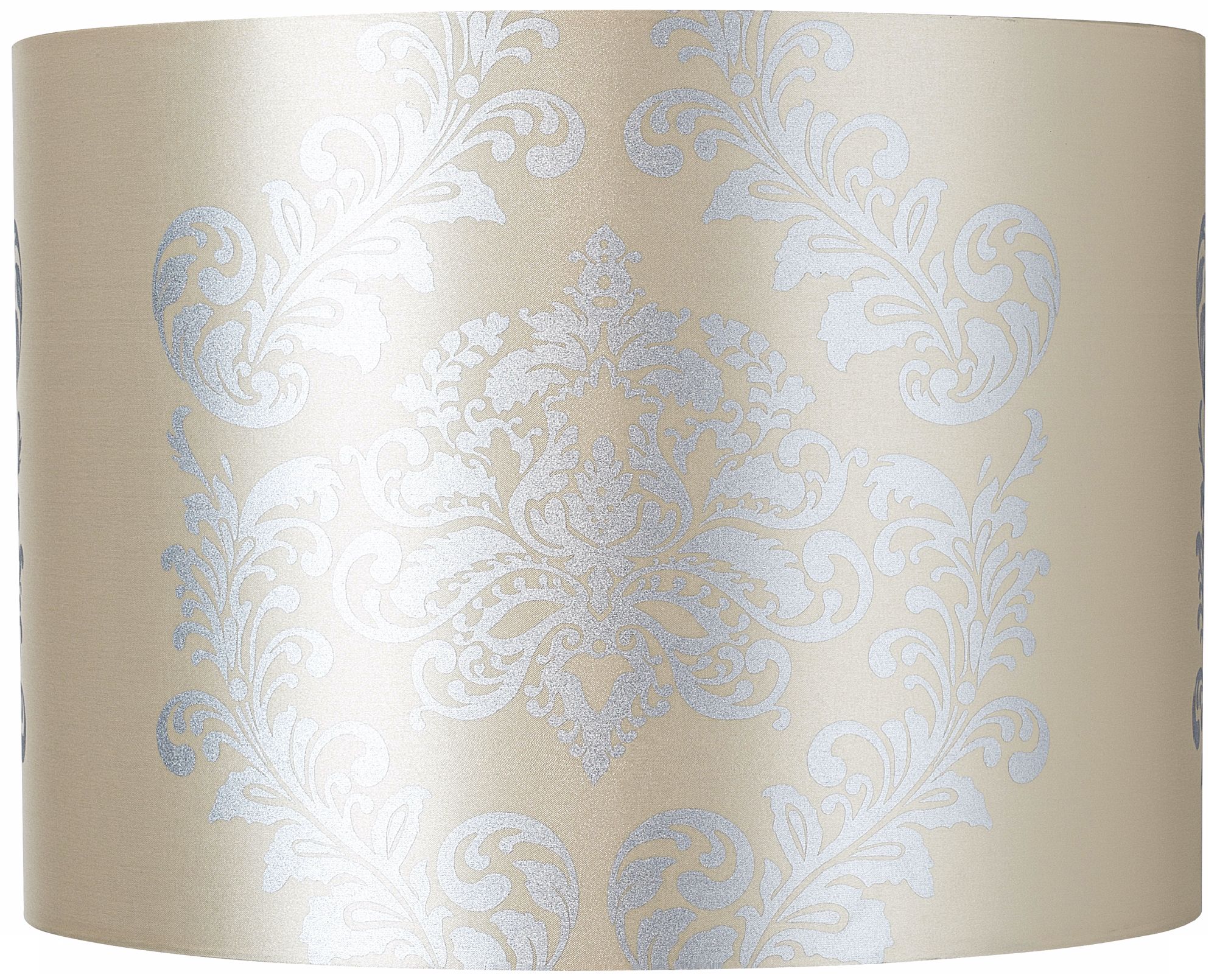 Yellow with Silver Crest Drum Lamp Shade 15x15x11 (Spider)