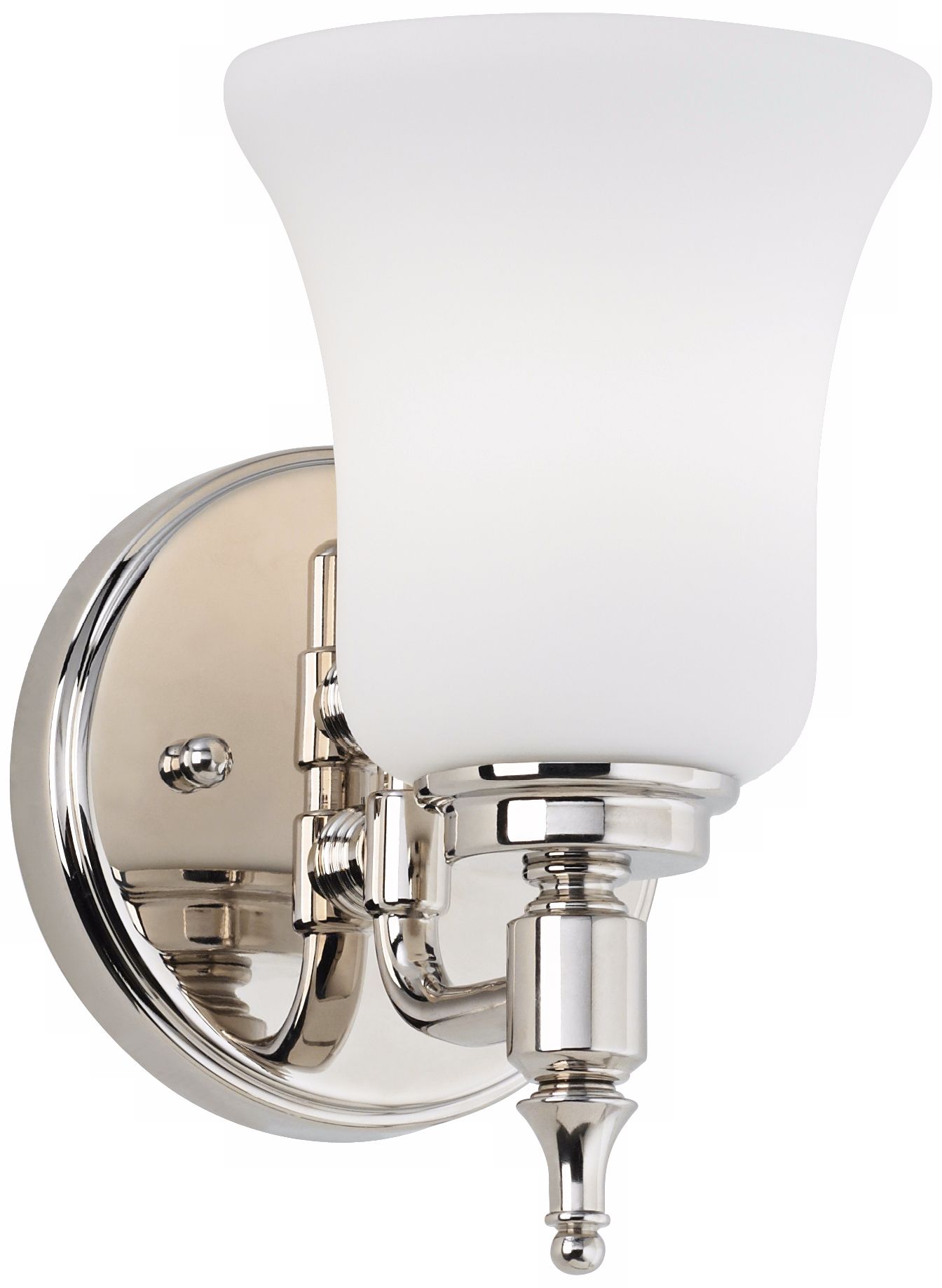Darcy Etched Opal Glass 5" Wide Polished Nickel Wall Sconce