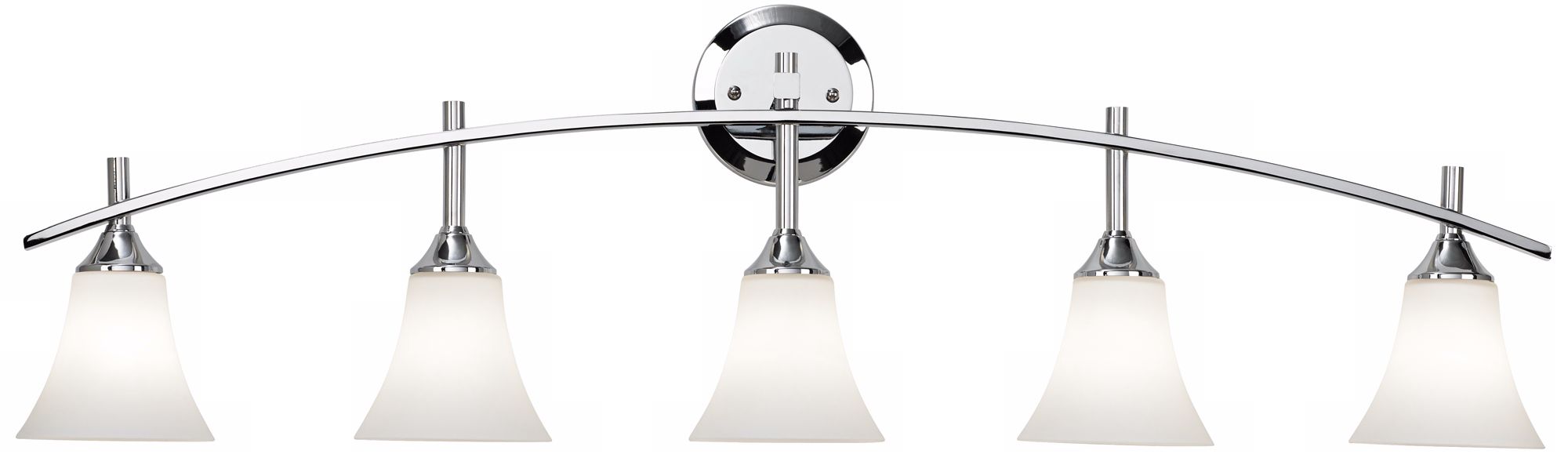 Curve Chrome Etched White Glass 42 1/2" Wide Bathroom Light
