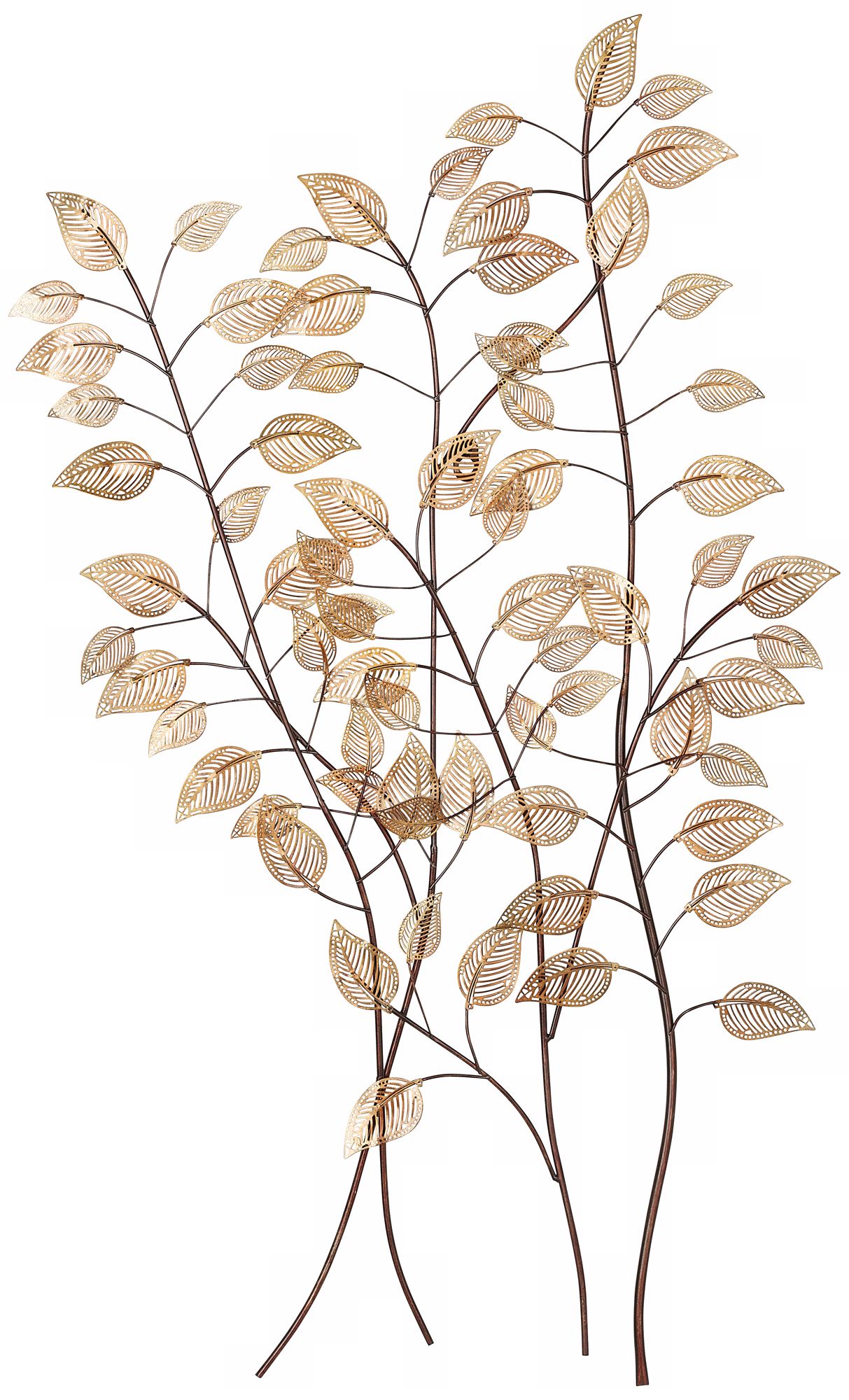 Copper Leaves on Branches 34 1/2" High Metal Tree Wall Art