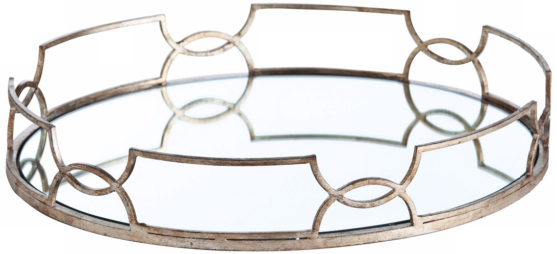 Arteriors Home Cinchwaist Oval Iron Mirror Tray