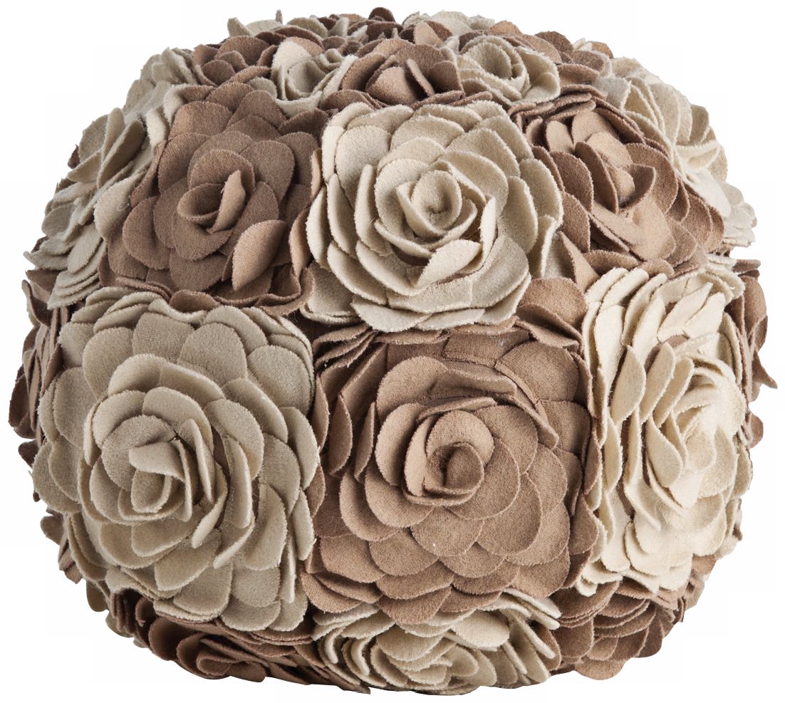 Arteriors Home Alana Ivory Wool 12" Wide Ball Pillow
