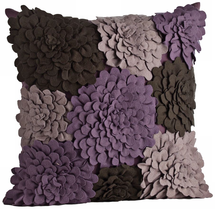 Arteriors Home Plum Flannel 17" Square Accent Pillow