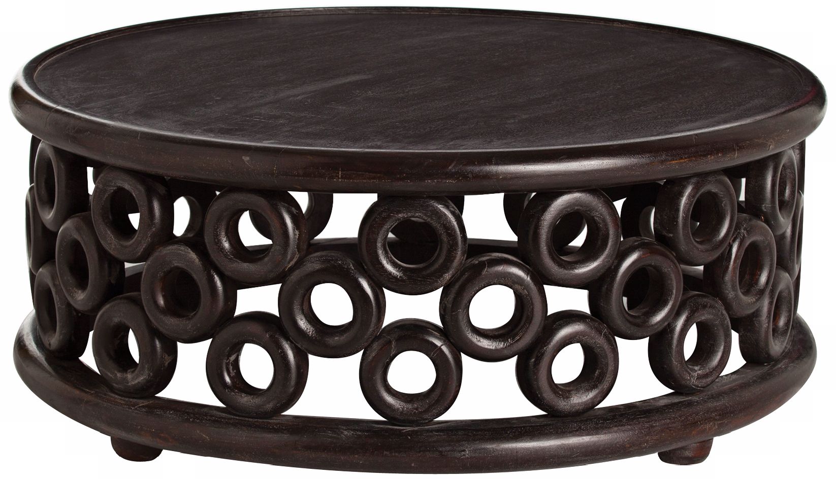 Arteriors Home Karmal Circles Handcarved Wood Cocktail Table
