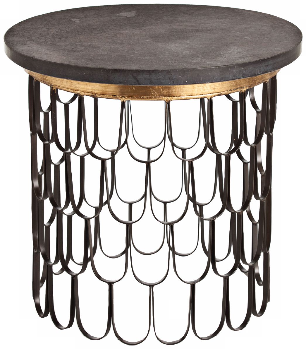 Arteriors Home Orleans Iron Honed Black Marble End Table