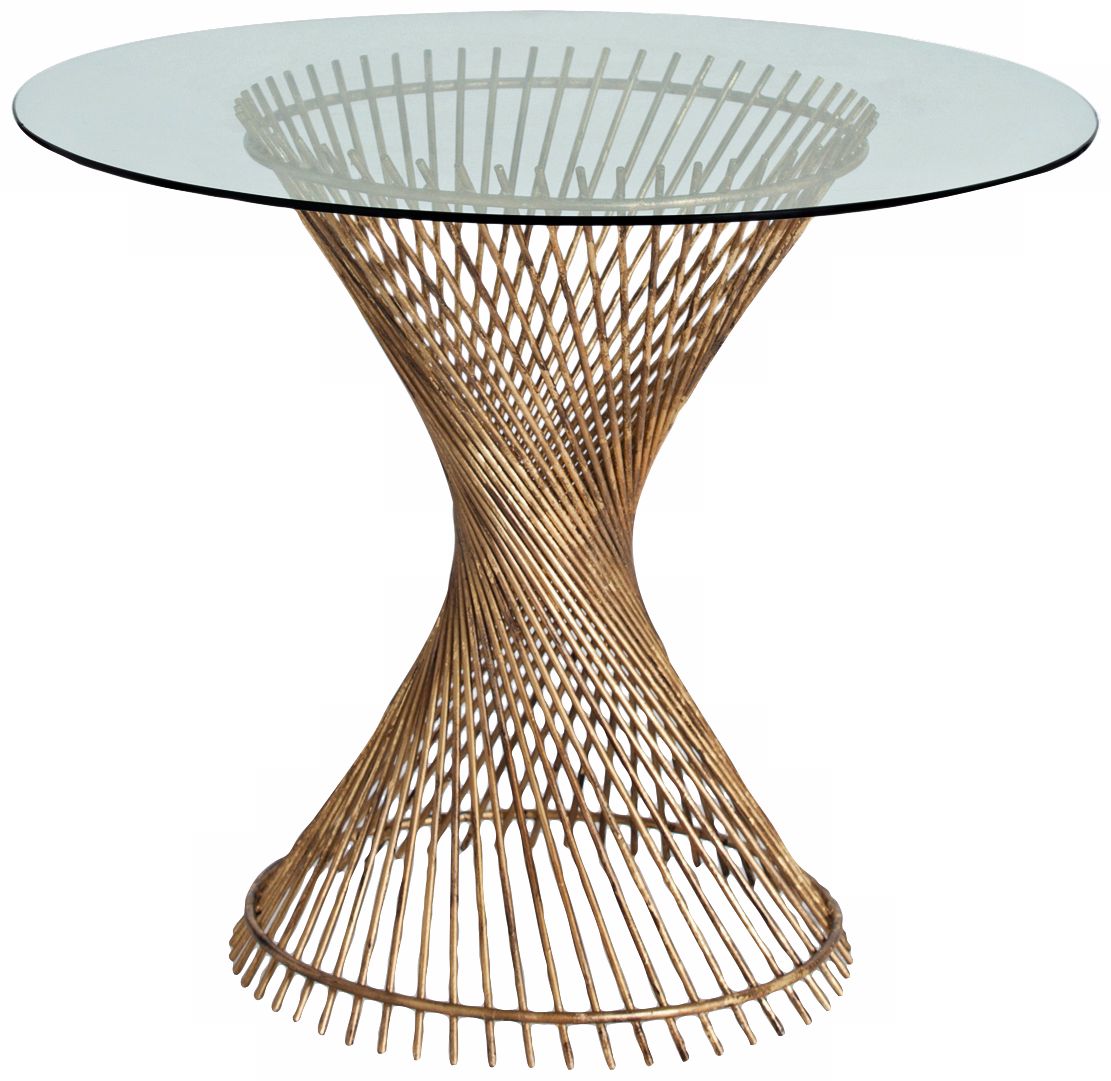 Arteriors Pasal Twisted Gold Leaf Iron/Glass Entry Table