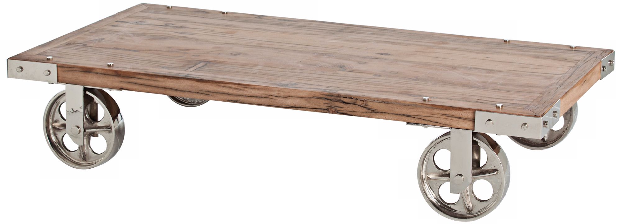 Arteriors Norwood 4-Wheel Recycled Wood/Iron Coffee Table