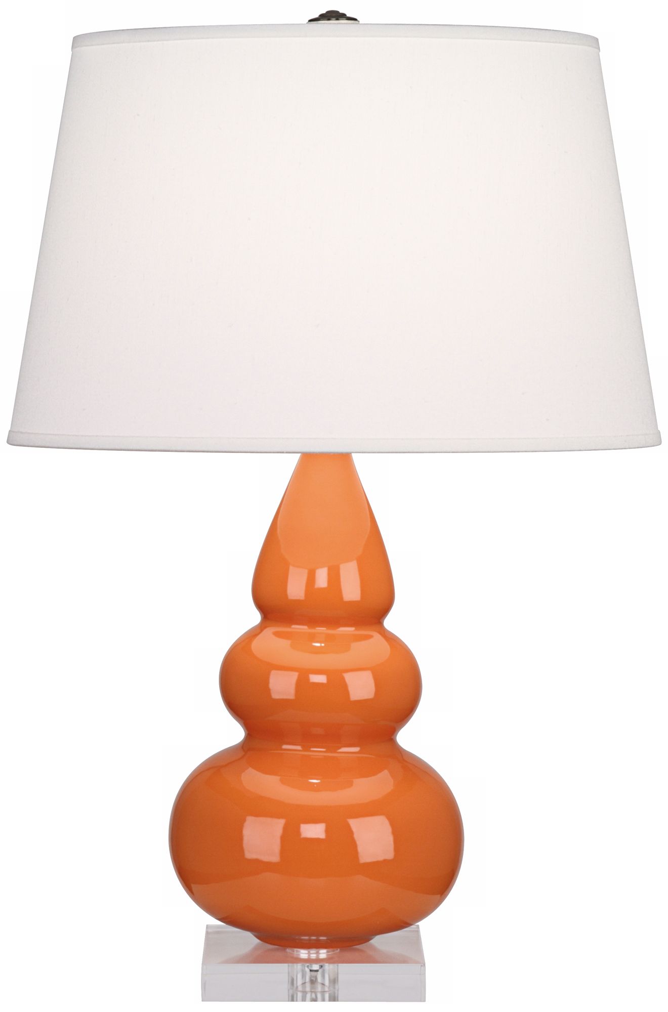 Robert Abbey Triple Orange Glazed Ceramic Table Lamp