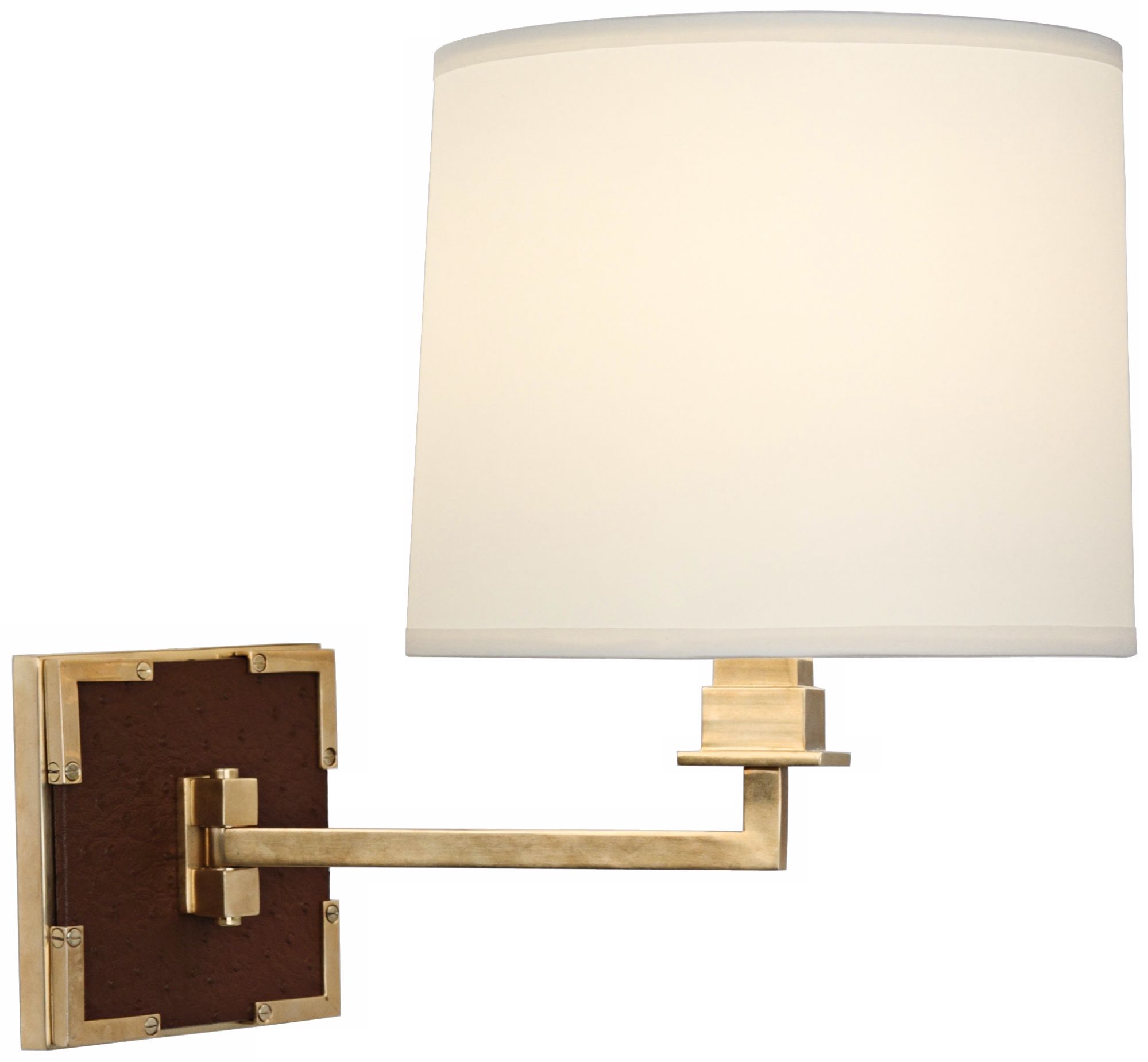 Robert Abbey Cinnamon Faux Ostrich Leather Swing Arm Lamp