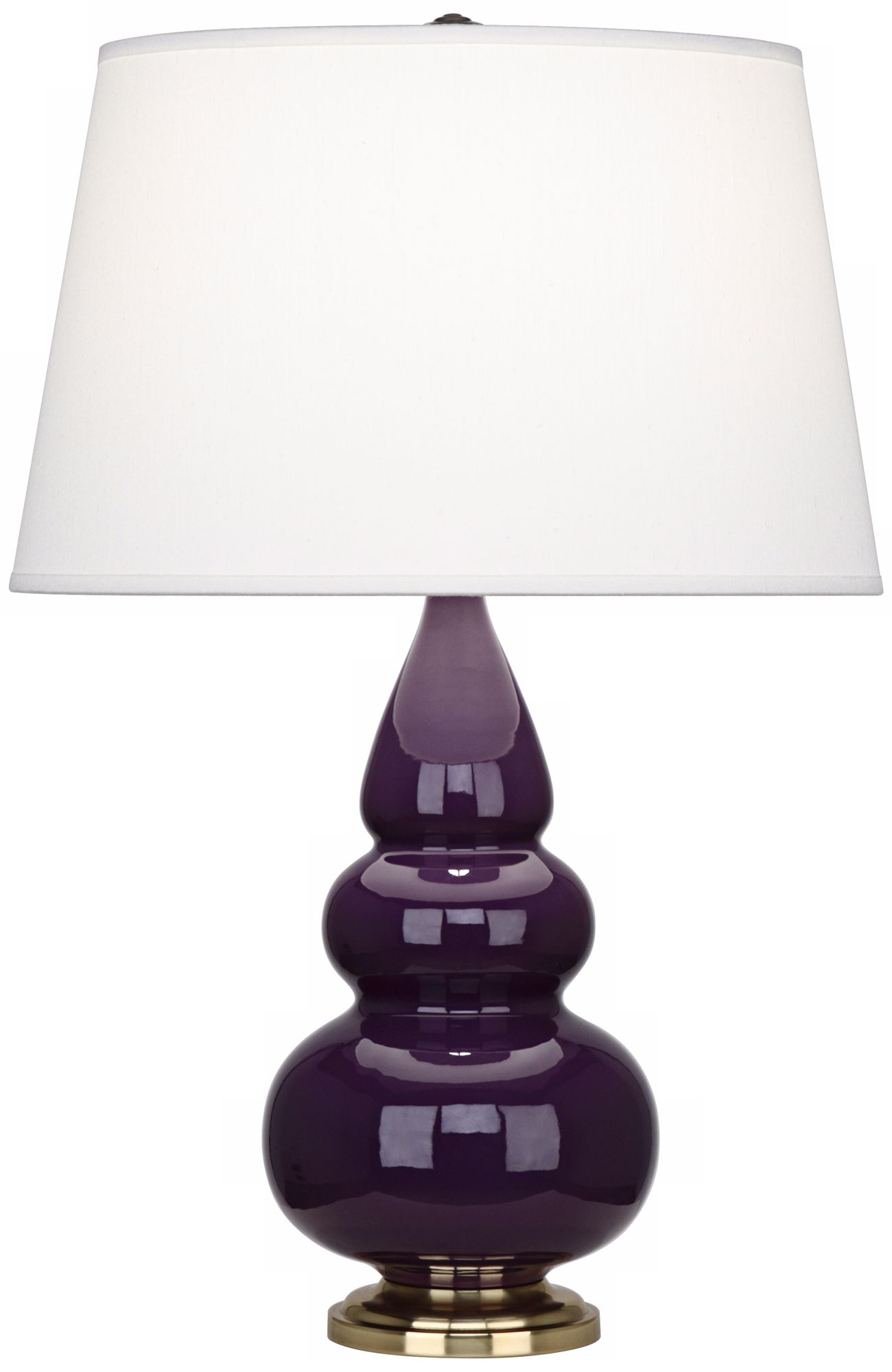 Robert Abbey Amethyst Glazed Triple Gourd Table Lamp