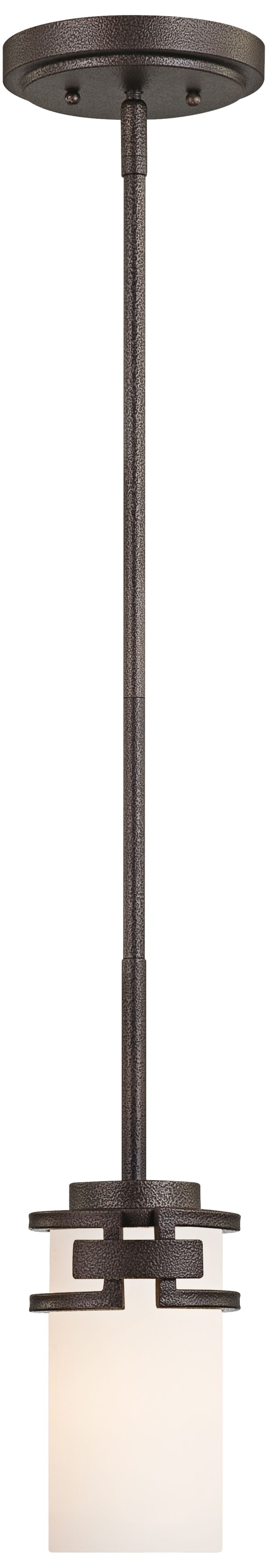 Del Ray Bronze Finish White Opal Glass Mini Pendant Light