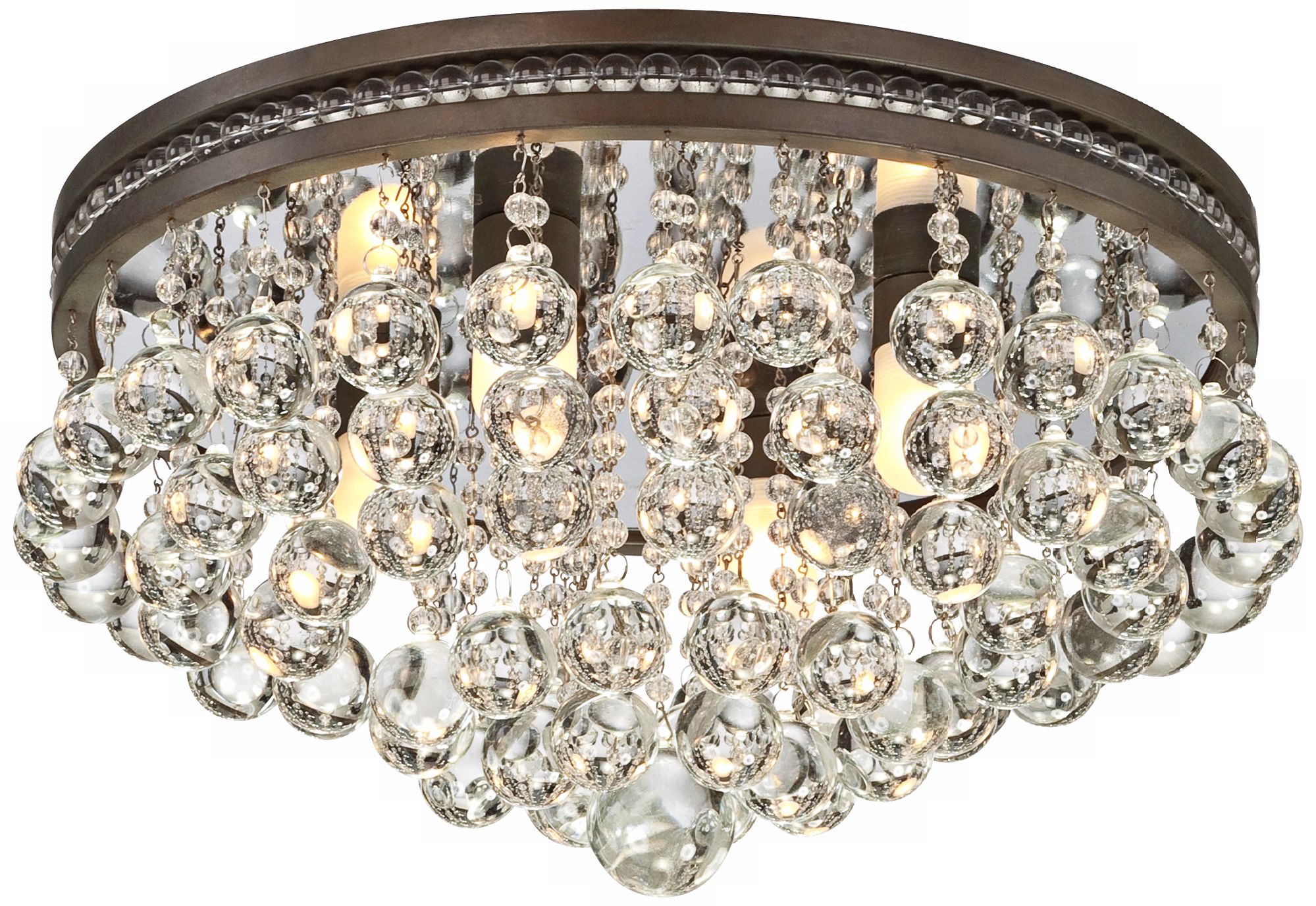 Regina Bronze 16" Wide Crystal Ceiling Light
