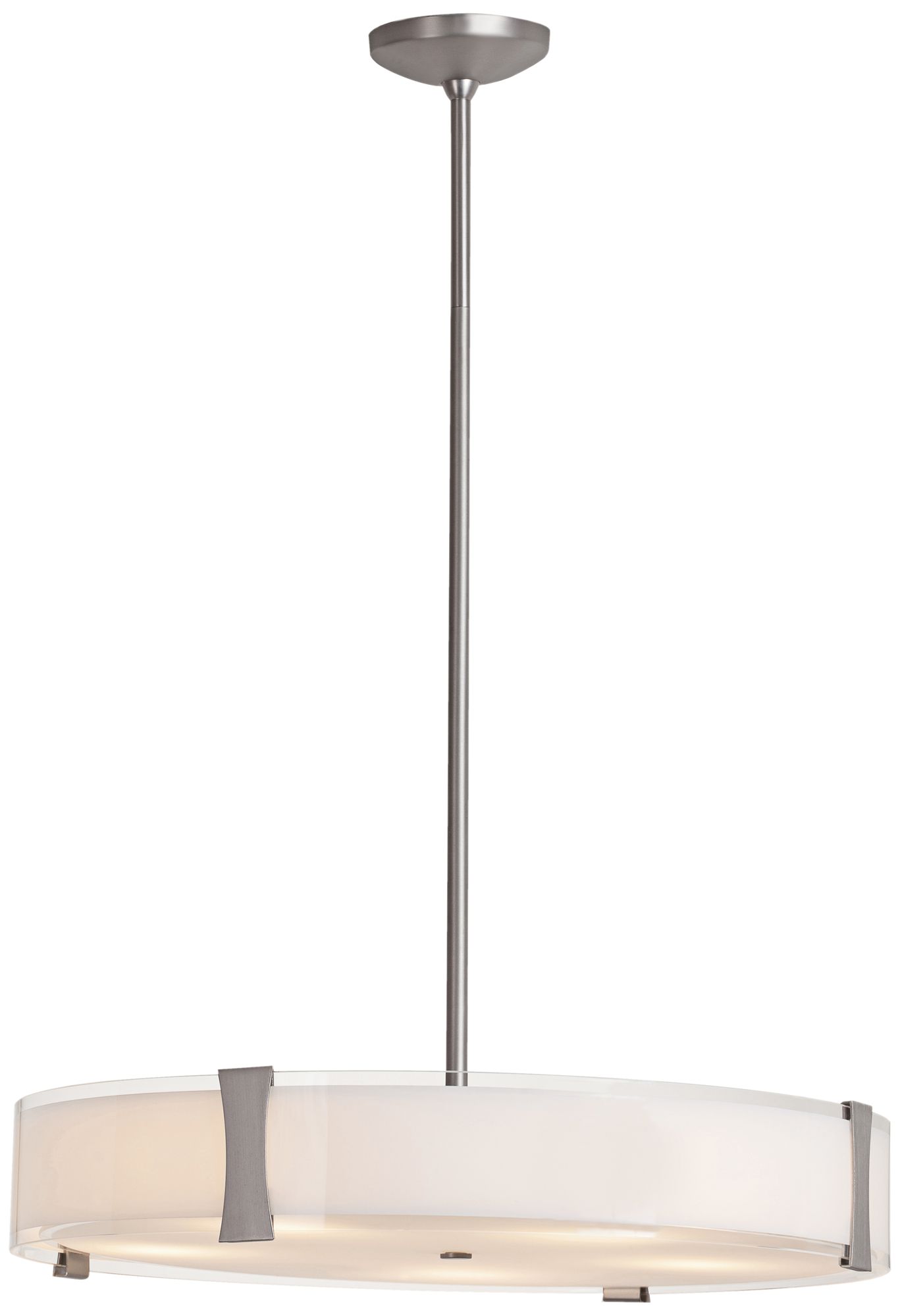Tara Opal Glass and Brushed Steel 24" Wide Pendant Light