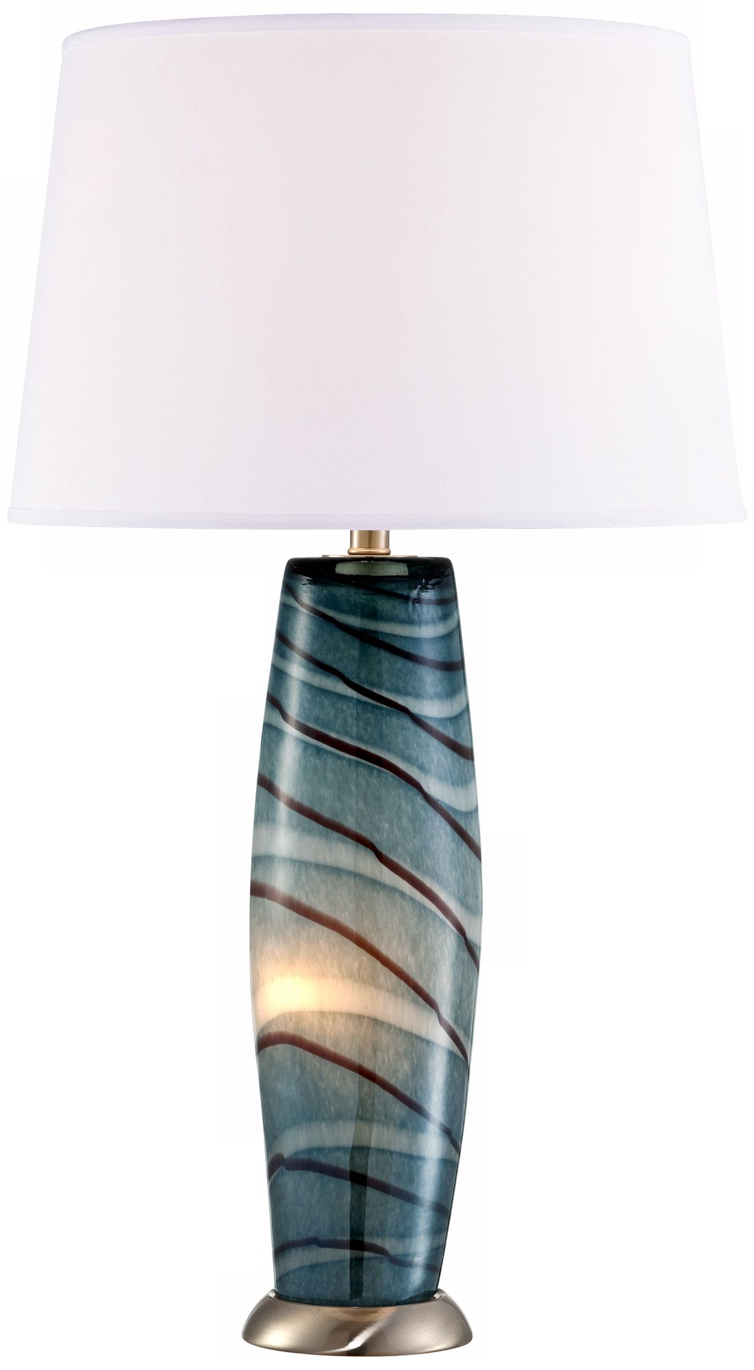 Possini Euro Design Blue Art Glass Night Light Table Lamp