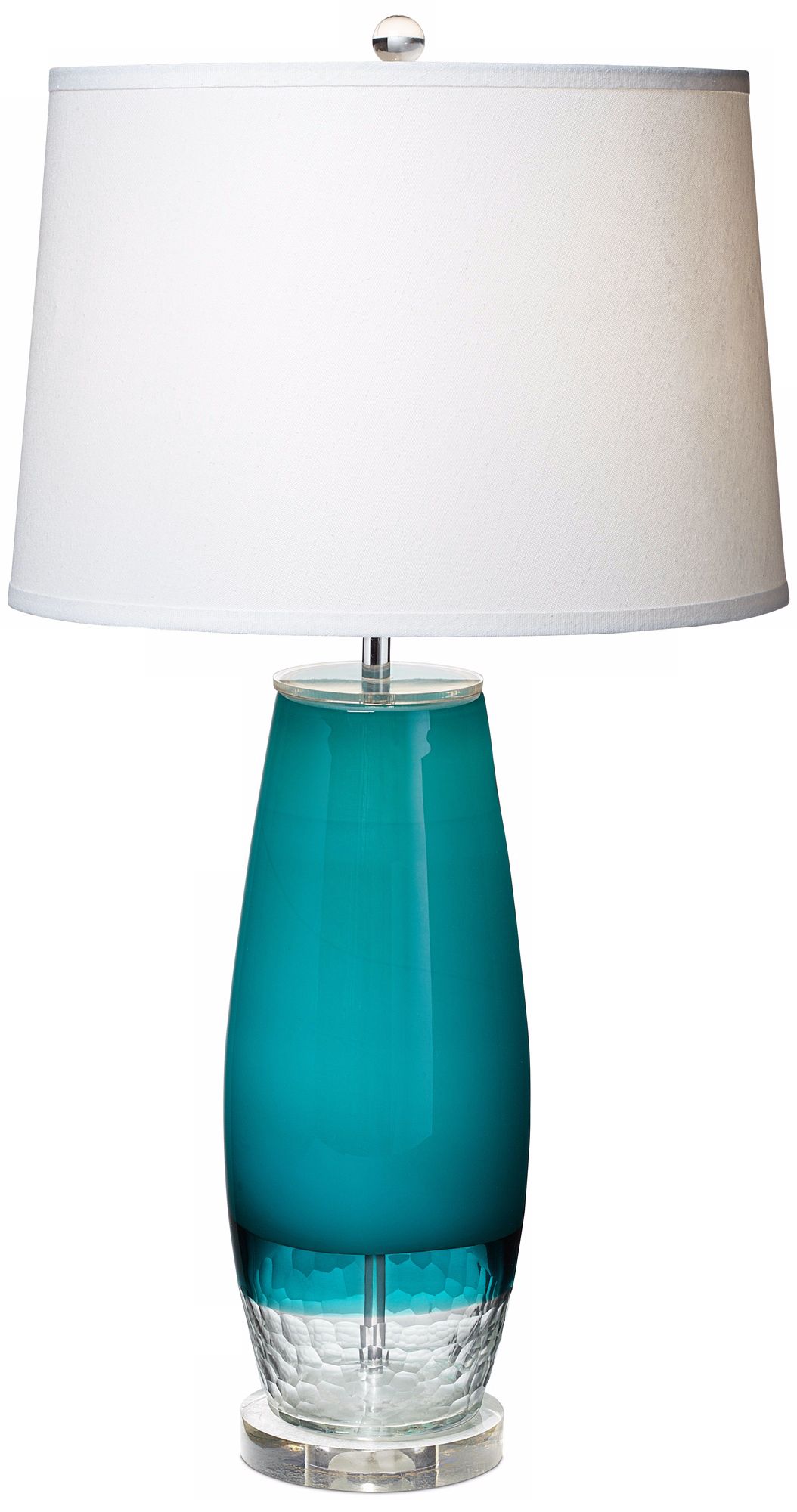 Kathy Ireland Blue-Clear Glass Table Lamp