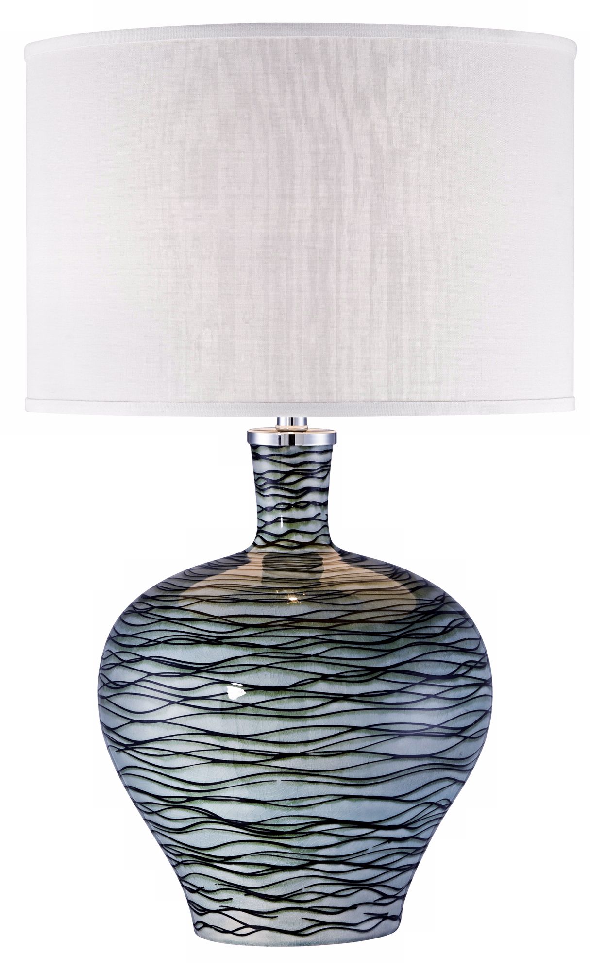 Possini Euro Design Blue Wave Ceramic Table Lamp