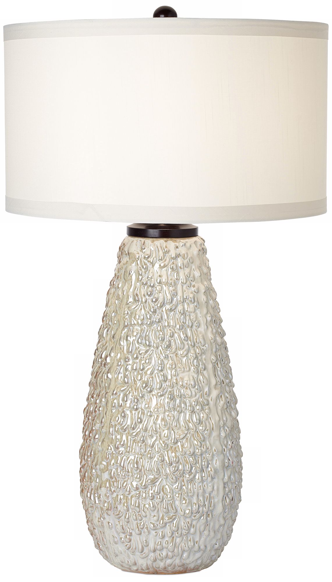 Possini Euro Design Iridescent Ivory Pebble Table Lamp