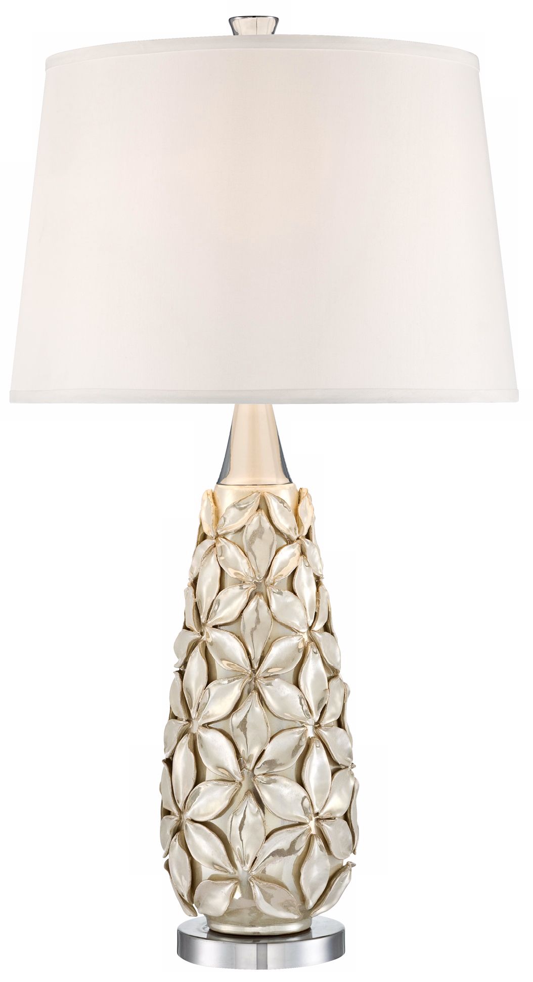 Possini Euro Iridescent Flower CeramicTable Lamp