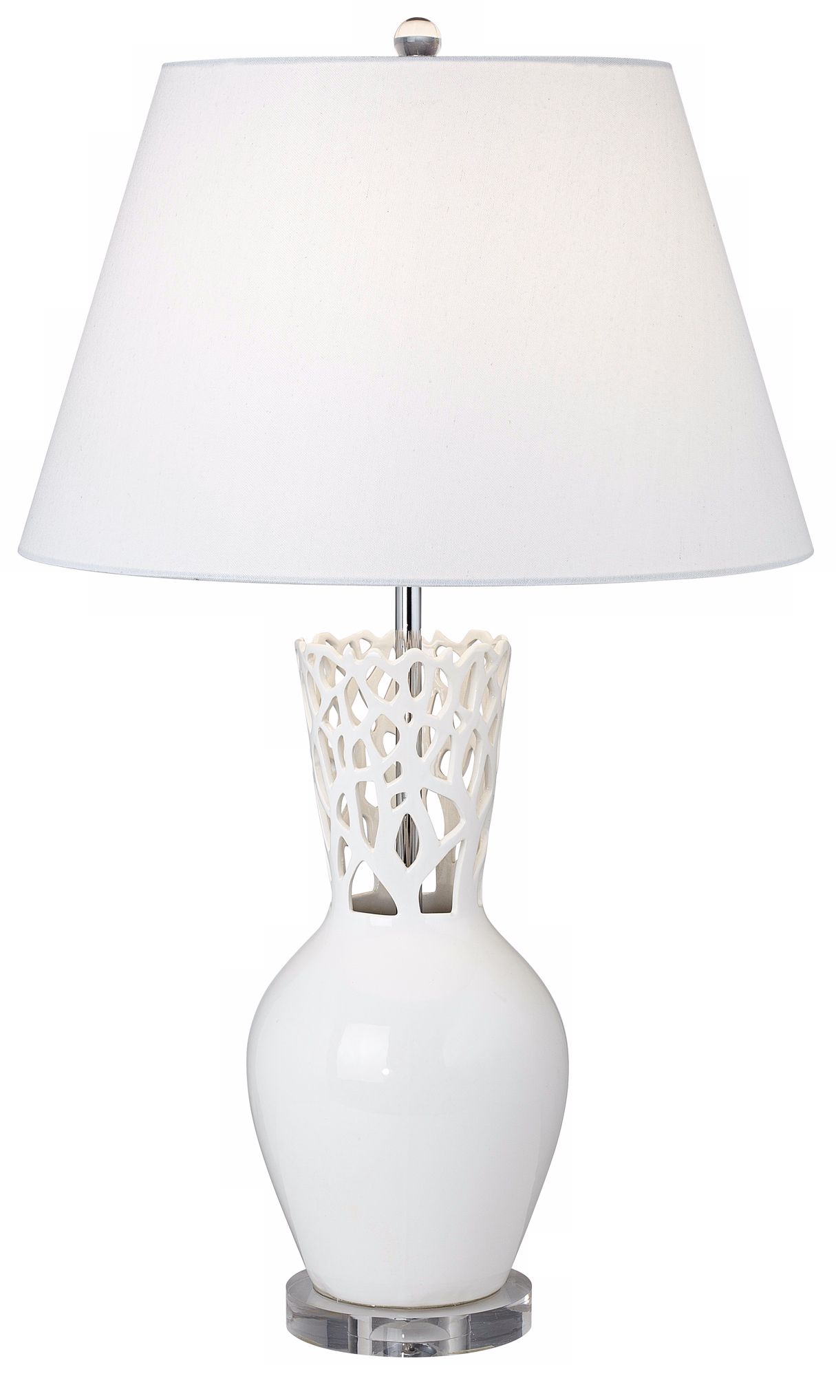 Possini Euro Design White Coral Vase Table Lamp