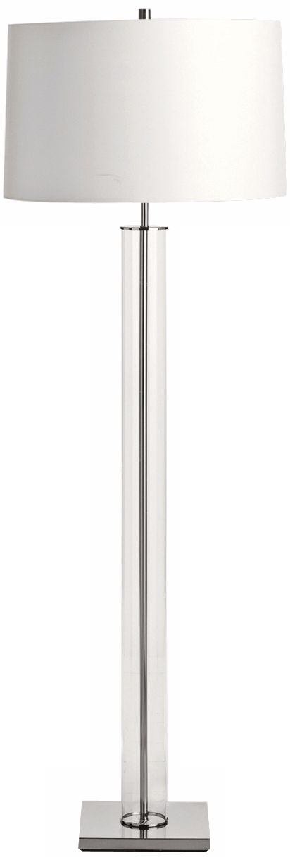 Arteriors Home Norman Glass and Polished Nickel Floor Lamp