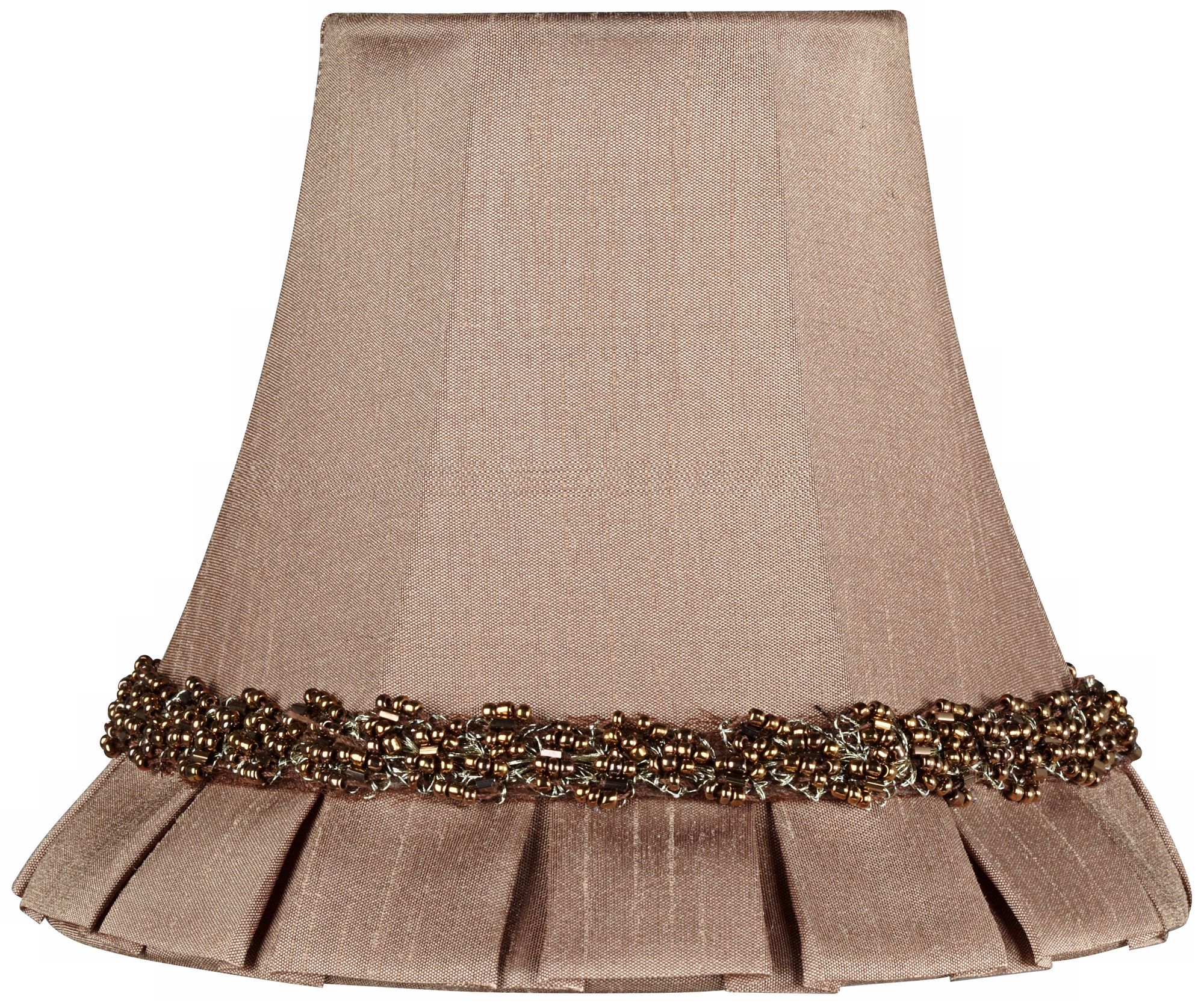 Taupe with Jewel Pleat Trim Shade 3x6x5 (Clip-On)