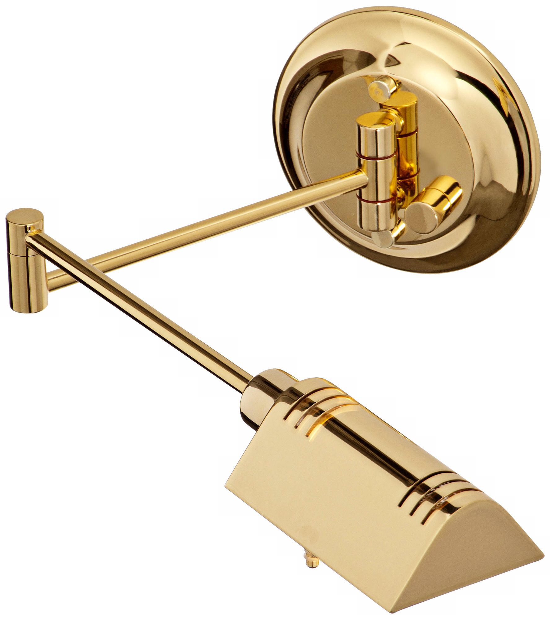 Polished Brass Finish Halogen Pharmacy Swing Arm Wall Light