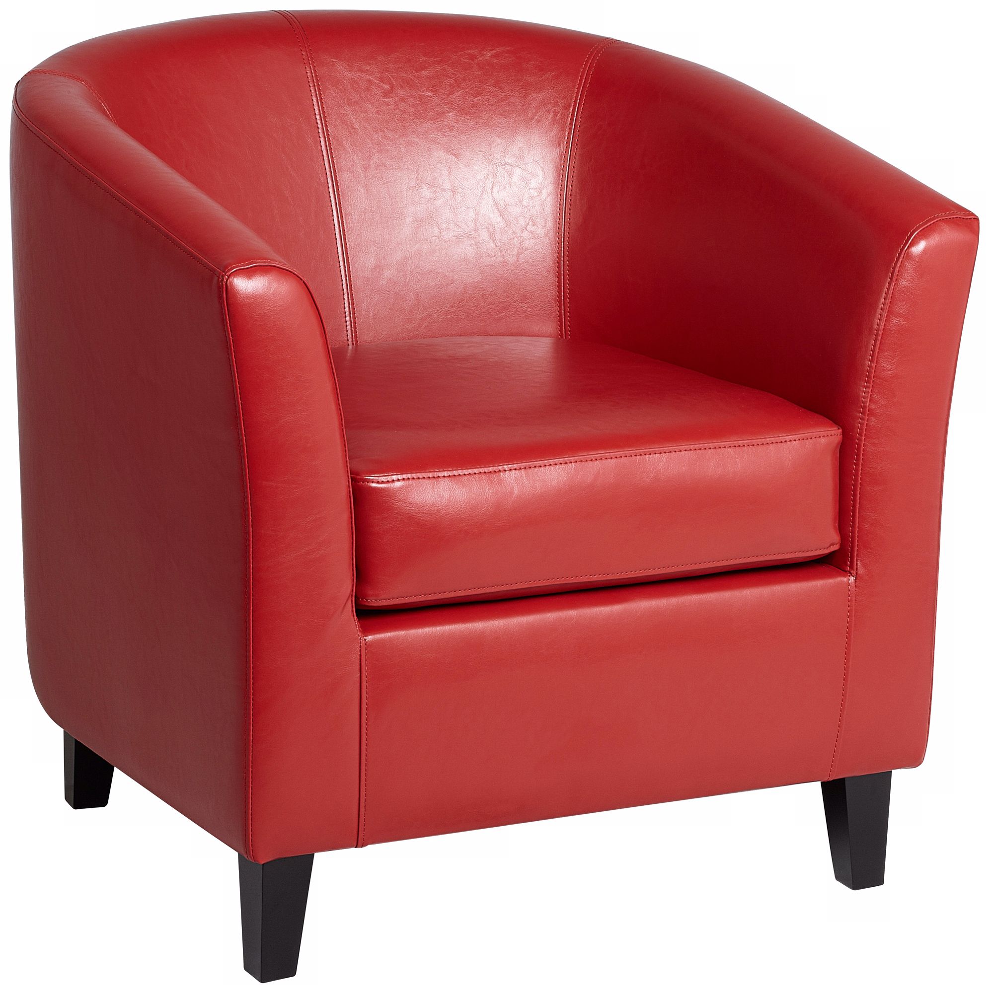 Melrose Red Recast Leather Tub Chair