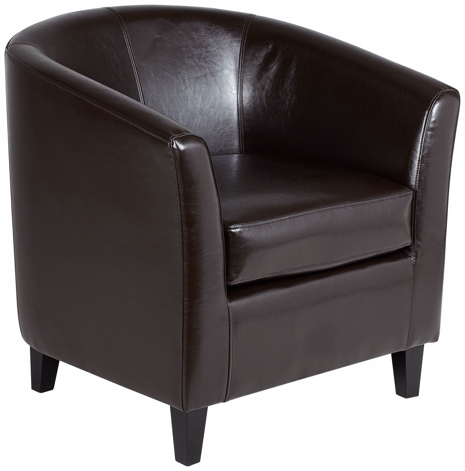 Melrose Espresso Recast Leather Tub Chair