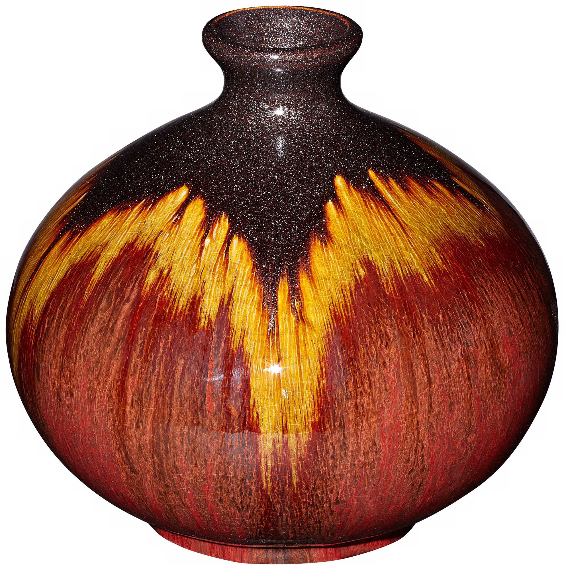 Red Canyon 9" High Glazed Ceramic Vase