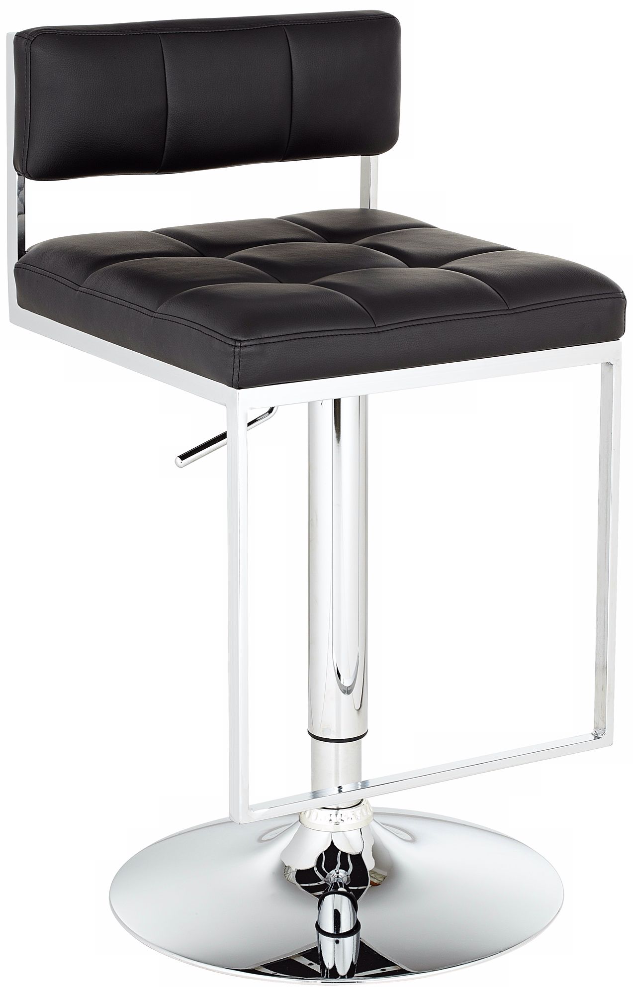 Omega Adjustable Black and Chrome Counter or Bar Stool