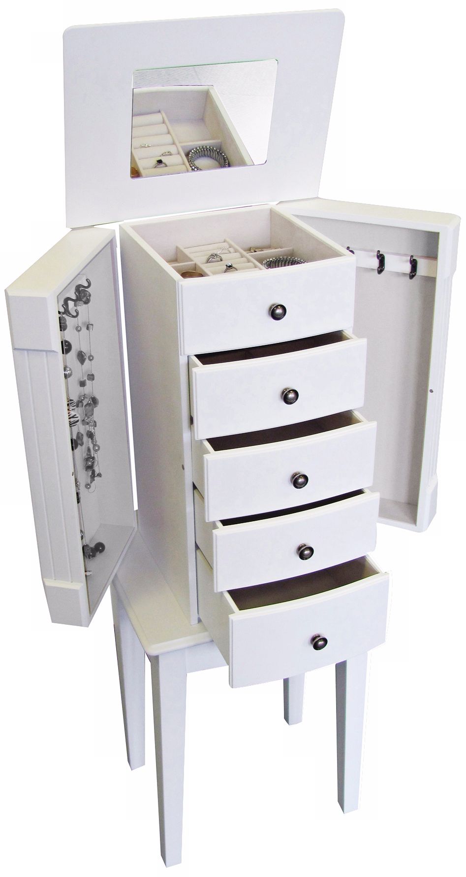 Mele & Co. Addison White Armoire Jewelry Box