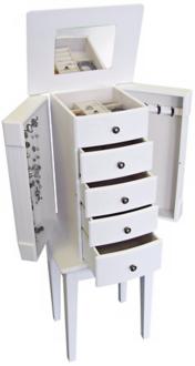 Mele Co Addison White Armoire Jewelry Box U3081