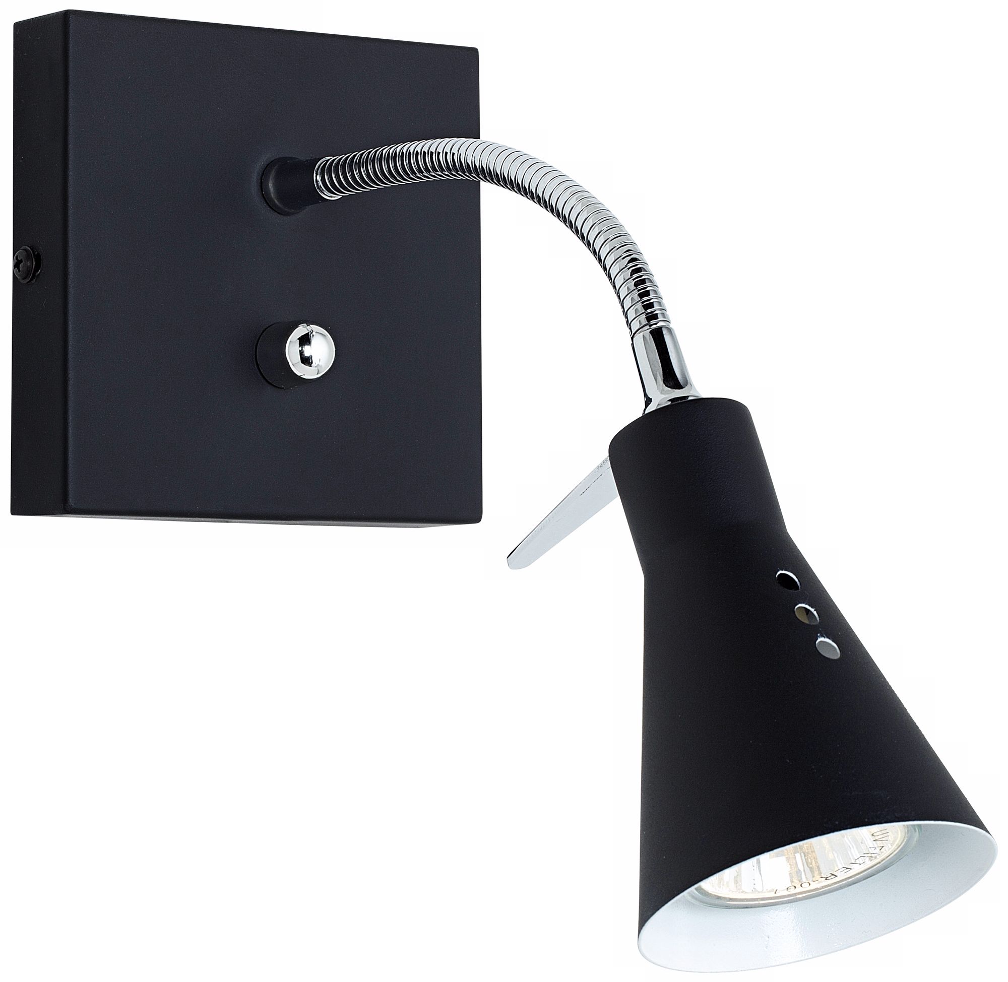 Black Paddle Foot Halogen Plug-In Wall Light