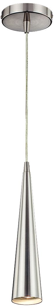 Sliver 12" High Satin Nickel Mini Pendant Light