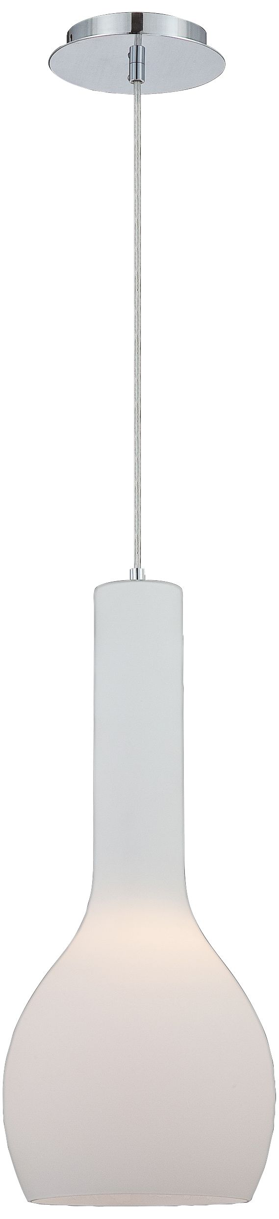Sirro Large 20" High Chrome and White Glass Pendant Light
