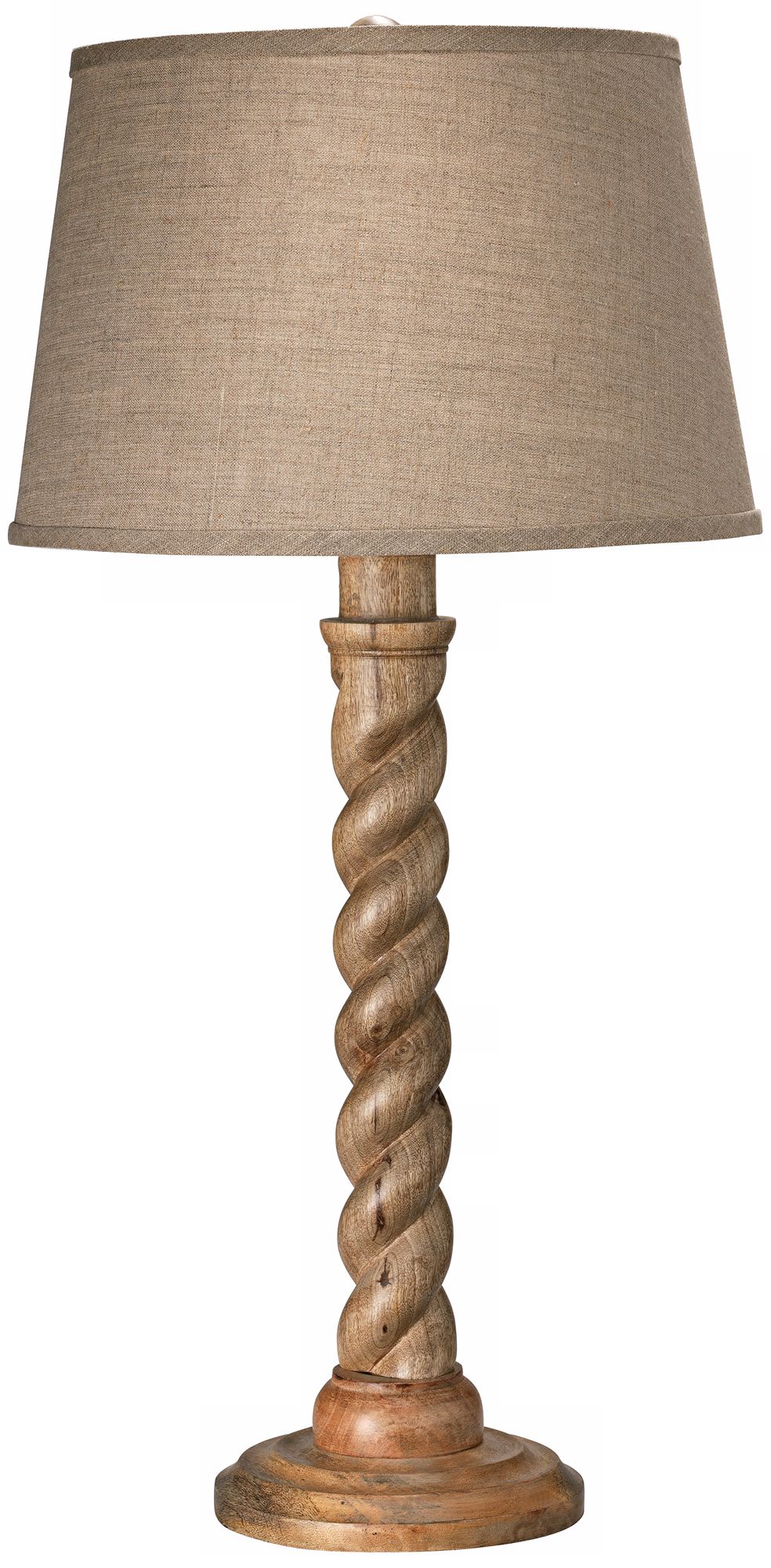 Jamie Young Barley Twist Natural Wood Table Lamp