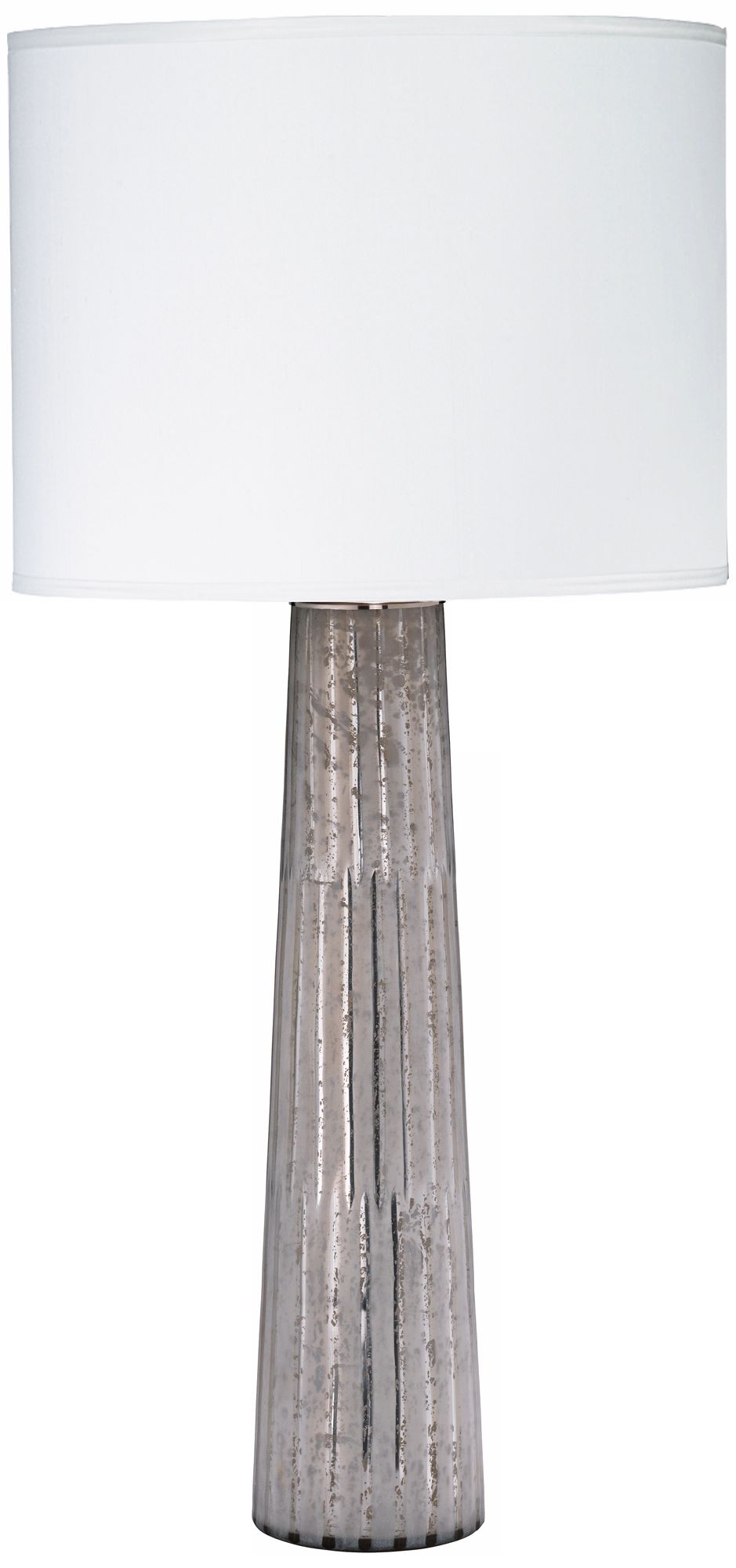 Jamie Young Striped Silver Pillar Etched Glass Table Lamp