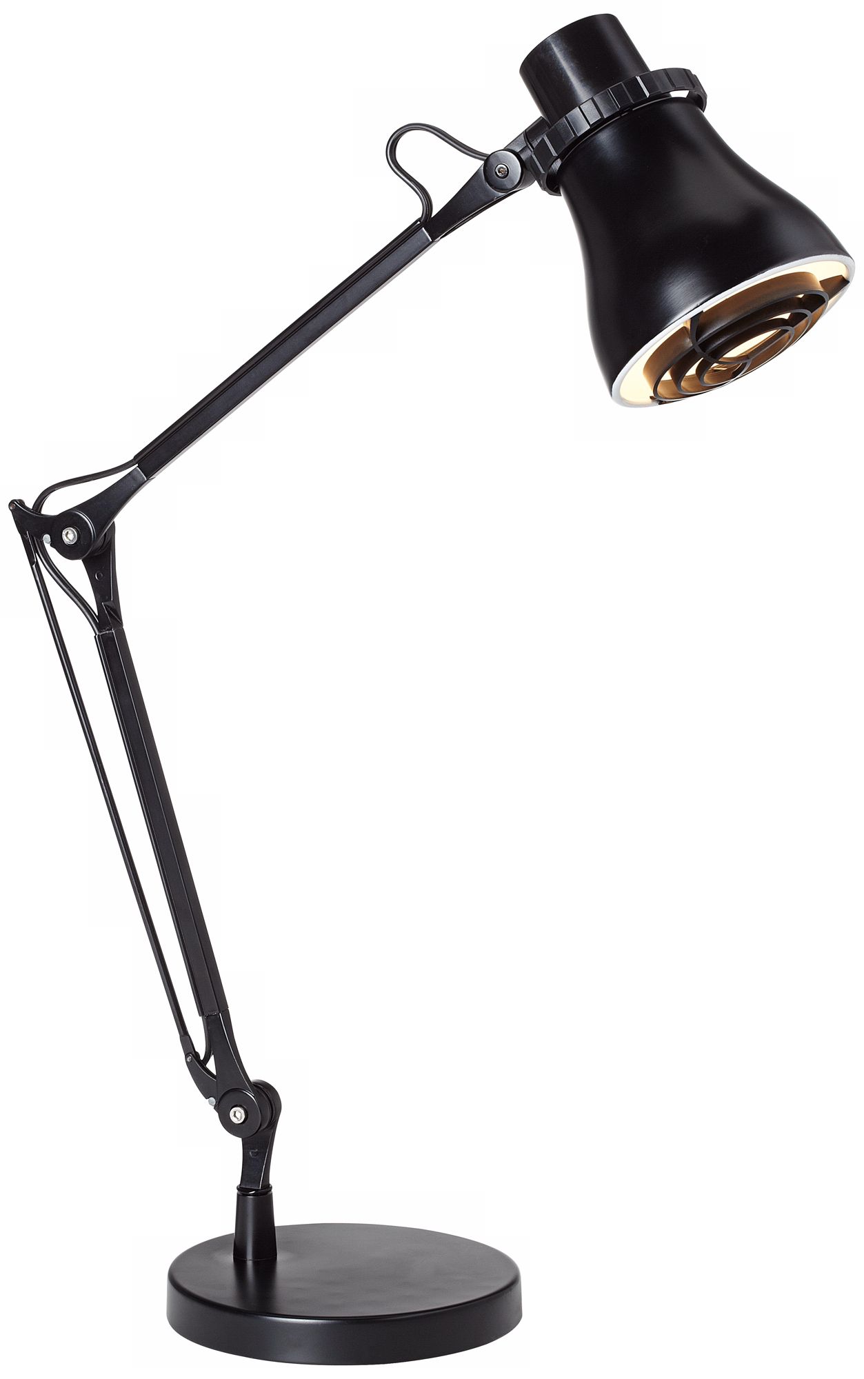 Satin Black Jointed-Arm CFL Desk Lamp