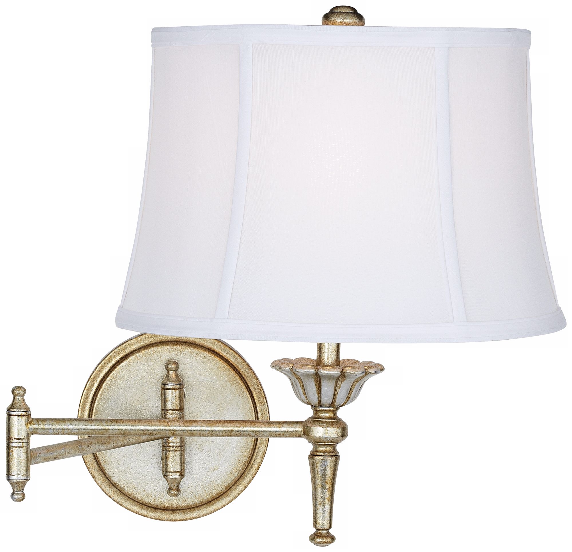 Champagne Silver and Gold Plug-In Swing Arm Wall Lamp