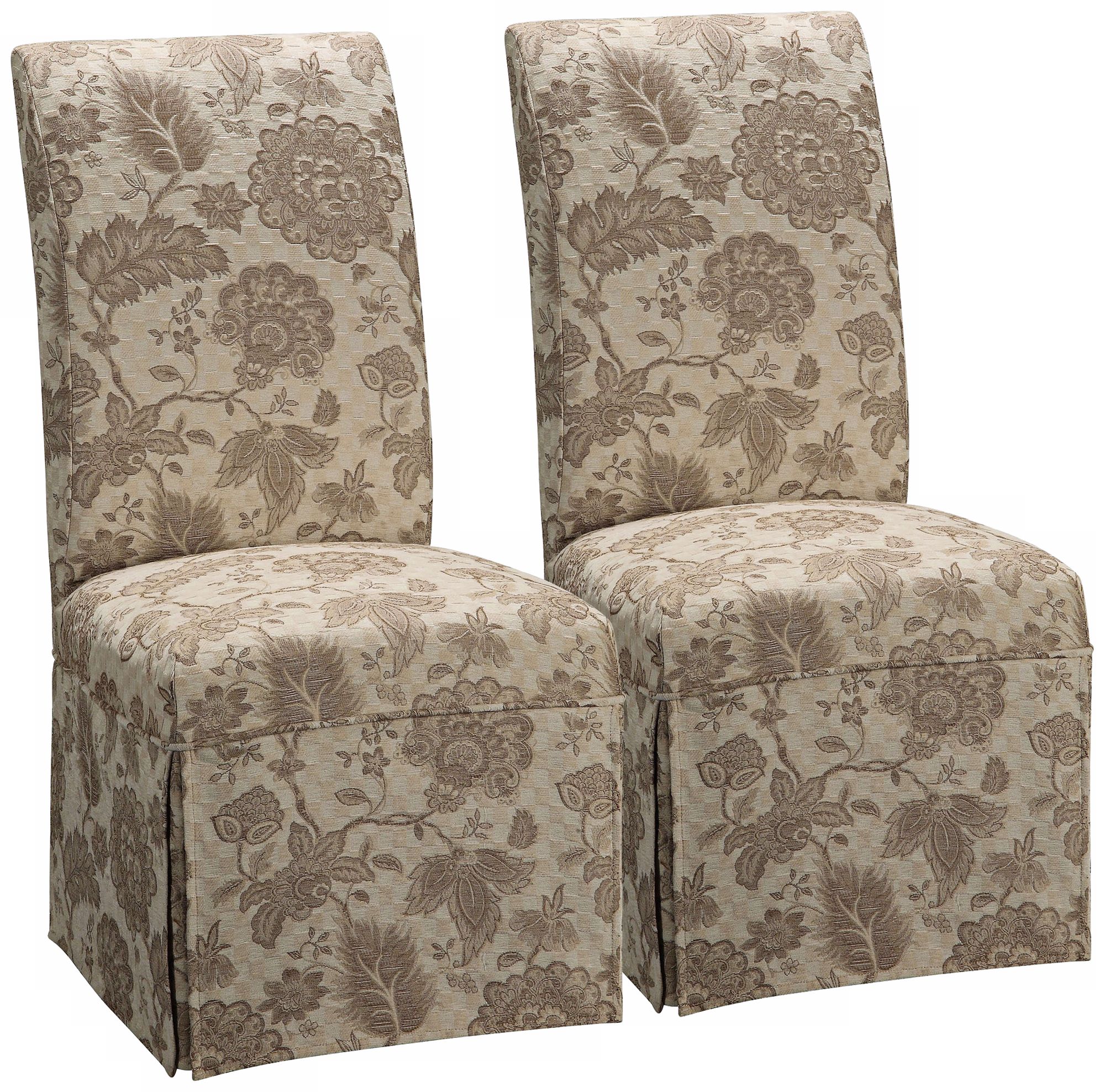 Carroll Skirted Slipcovered Moore Parsons Armless Dining Chair U3817 U3809