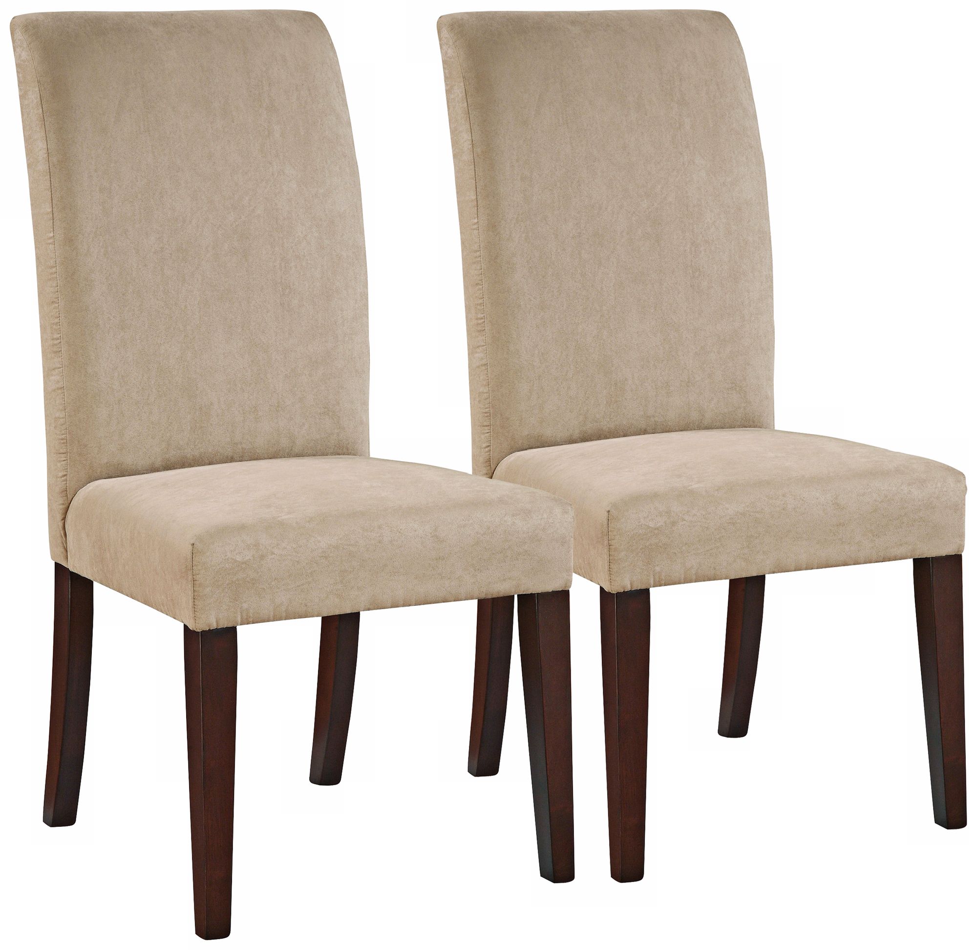 Moore Set of 2 Parsons Dark Beige Microfiber Dining Chairs