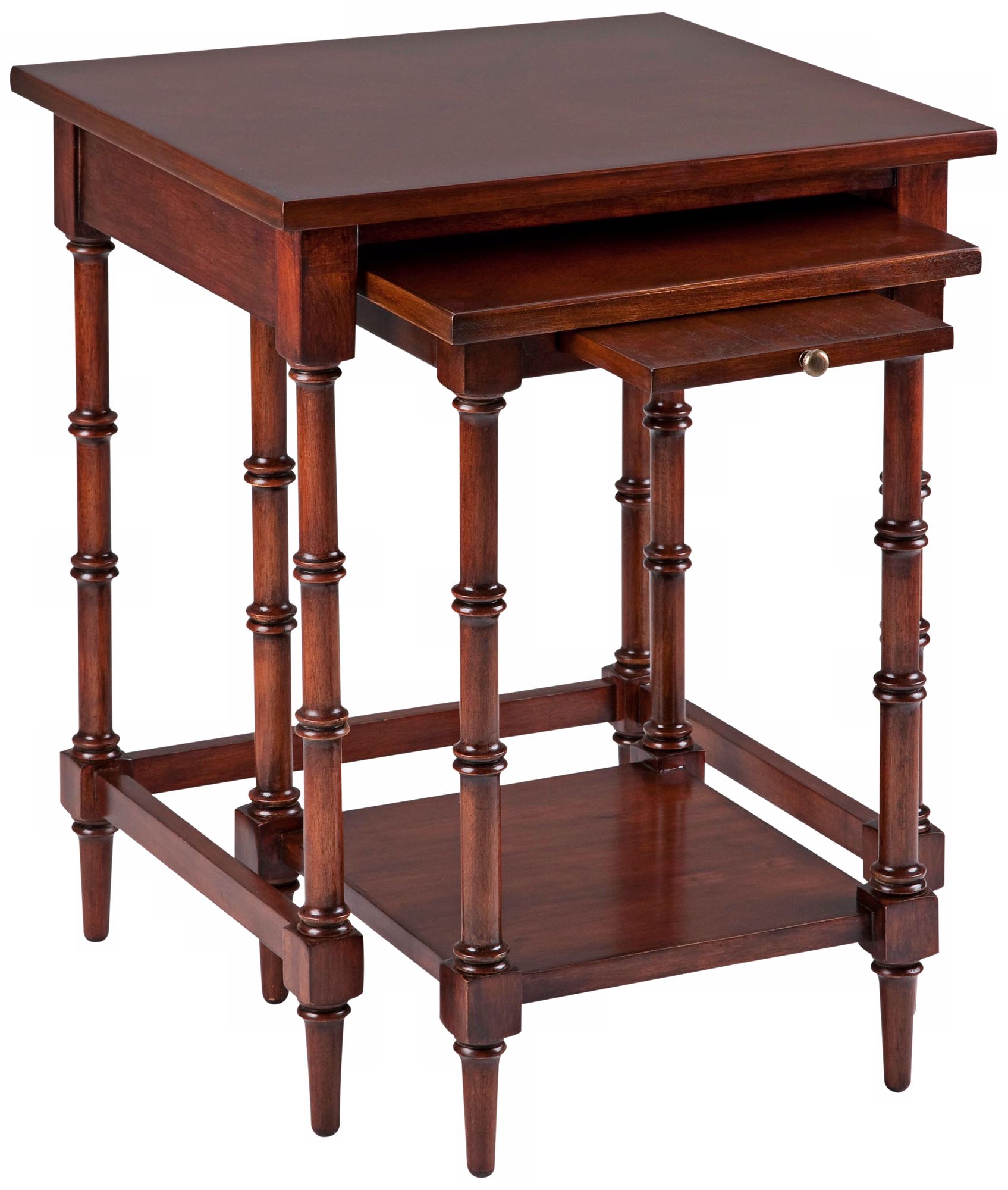 Set of 2 Harris Dark Cherry Finish Nesting Tables U3921